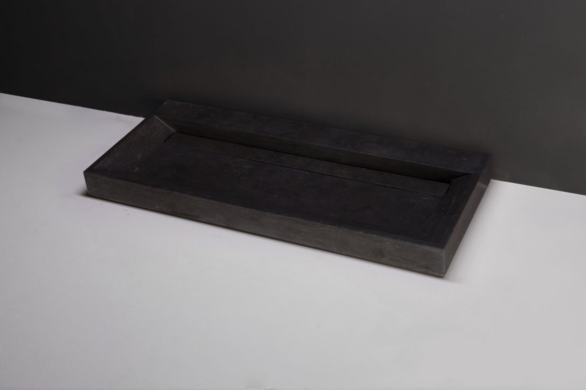 Waschbecken Naturstein BELLEZZA (120,5 cm) Bluestone, mit 2 Hahnlöchern, 100295