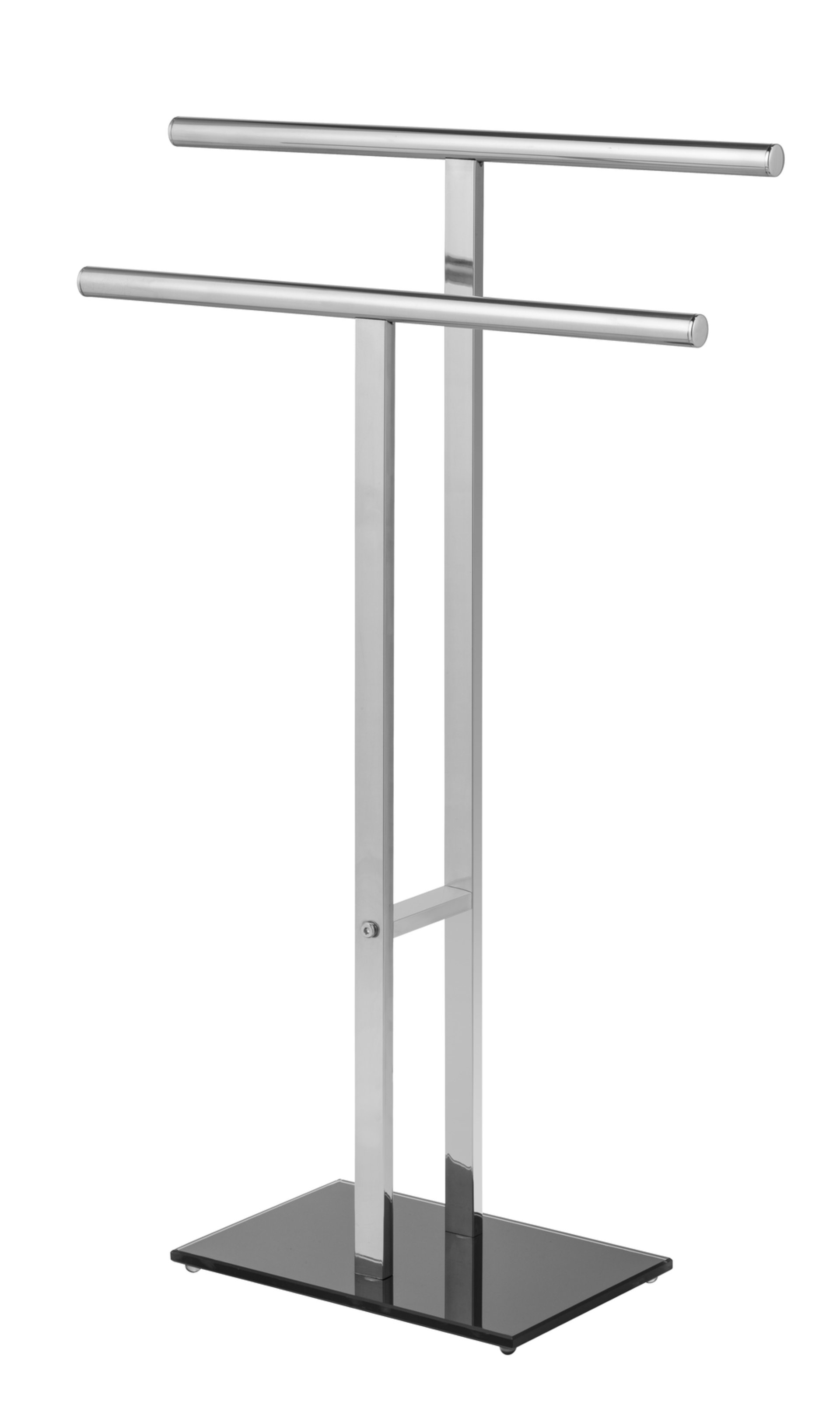 WENKO LAVA Handtuchhalter, Schwarz/Silber, Edelstahl, stehend