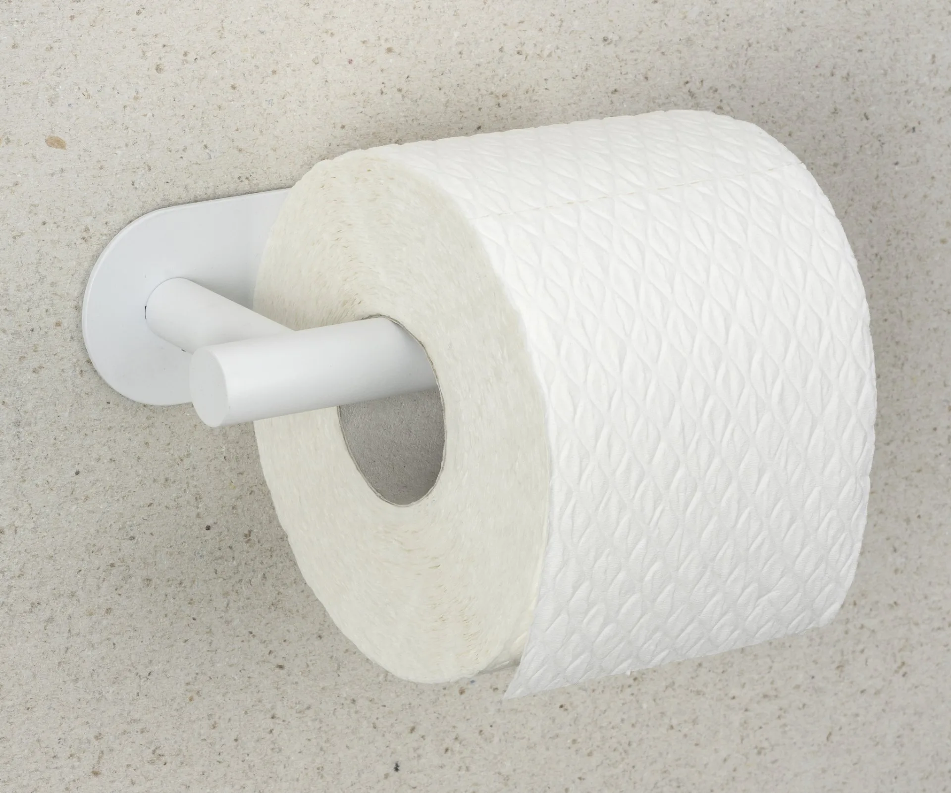 WENKO OREA Toilettenpapierhalter, Weiß matt, Edelstahl rostfrei, Befestigen ohne Bohren
