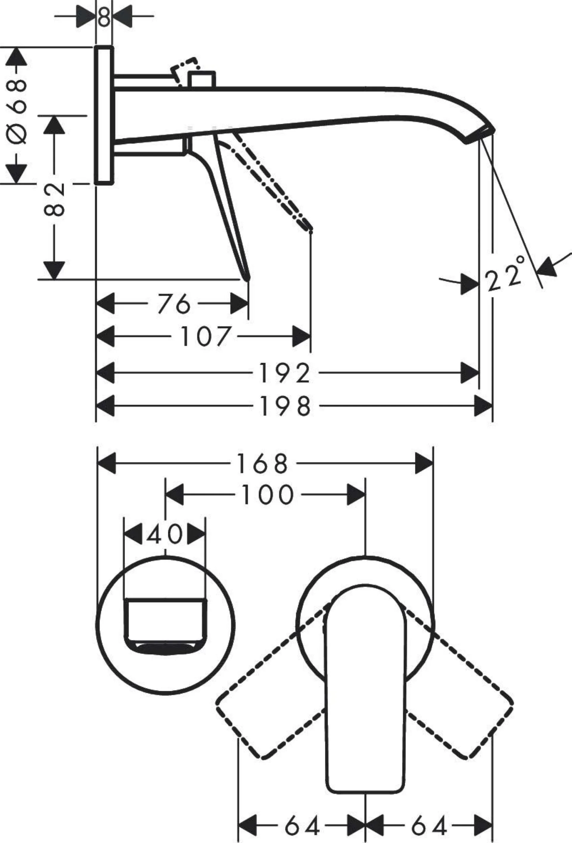 HANSGROHE VIVENIS Waschtischarmatur, Chrom, Unterputz