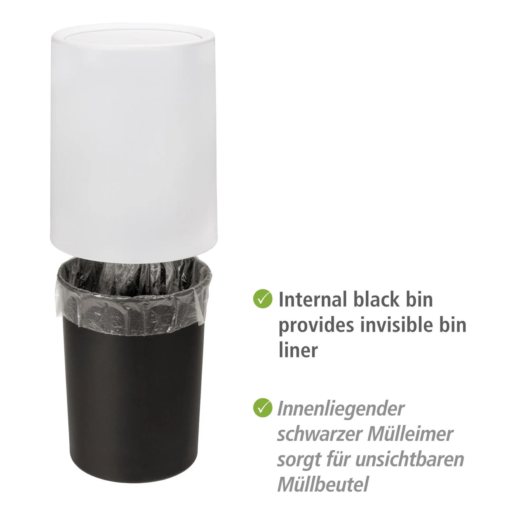 WENKO ATRI Kosmetikeimer 6 Liter, Weiß