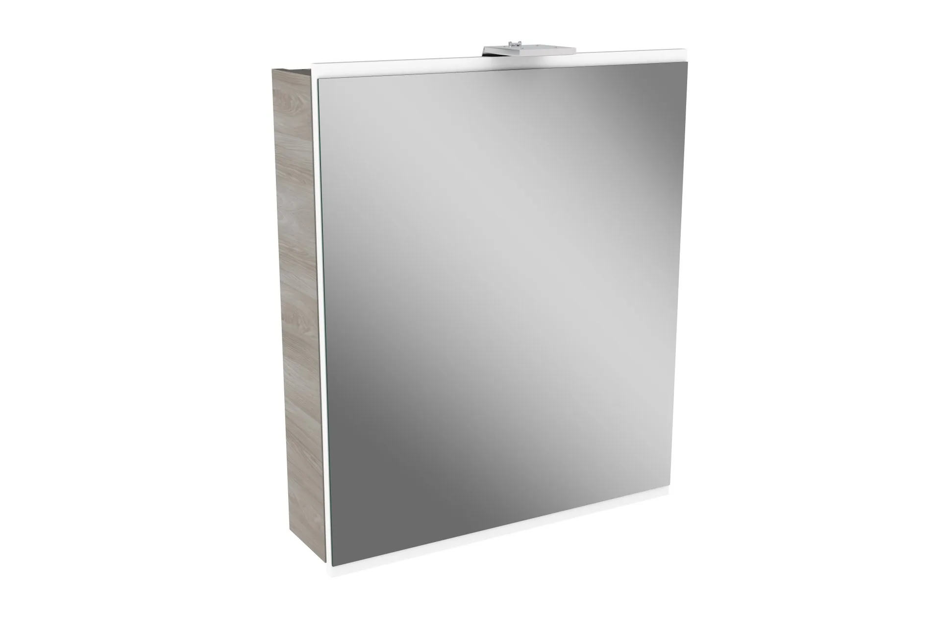 FACKELMANN LIMA LED Spiegelschrank 60 cm breit, Weiß/Braun