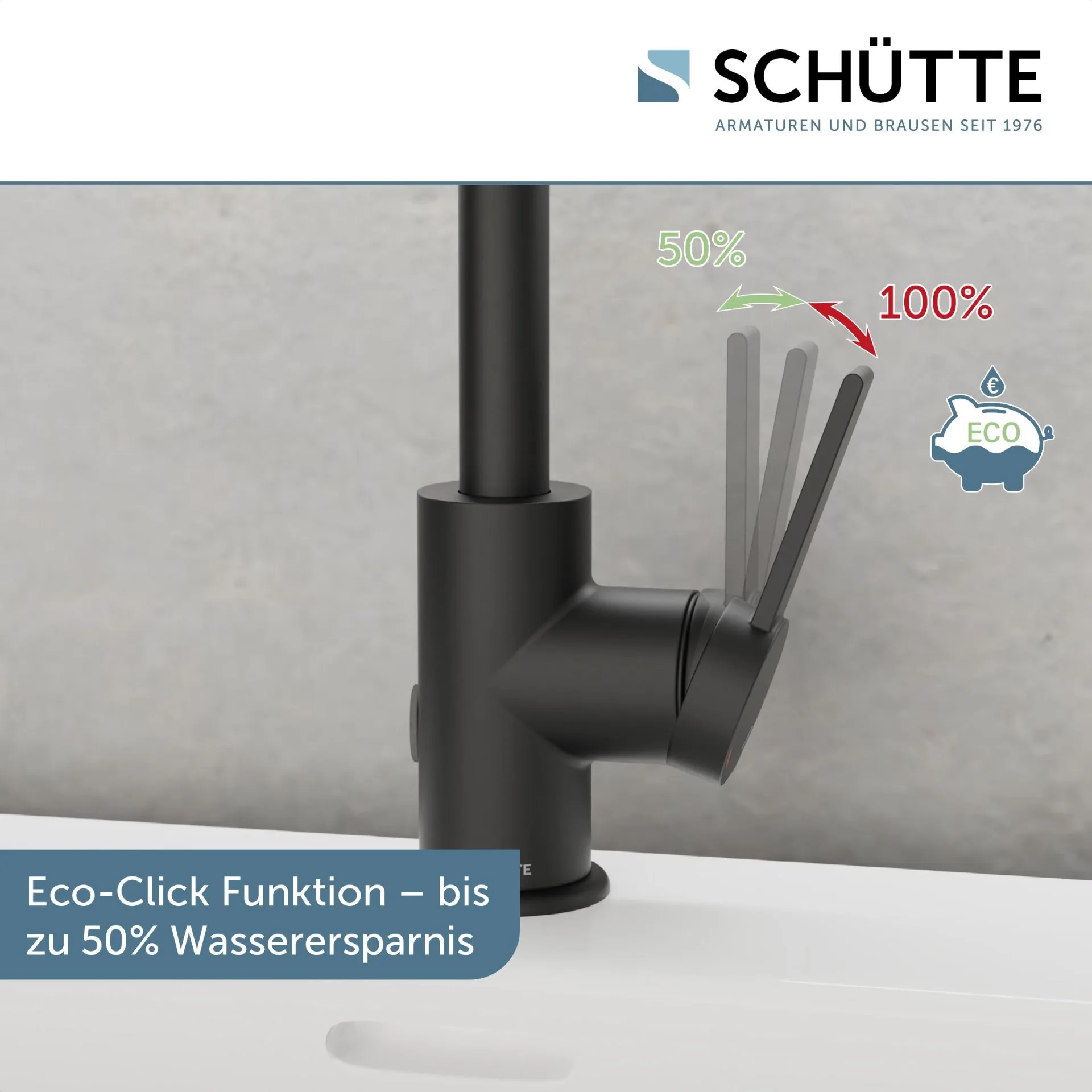 SCHÜTTE LOS ANGELES Waschtischarmatur, Schwarz matt, schwenkbar
