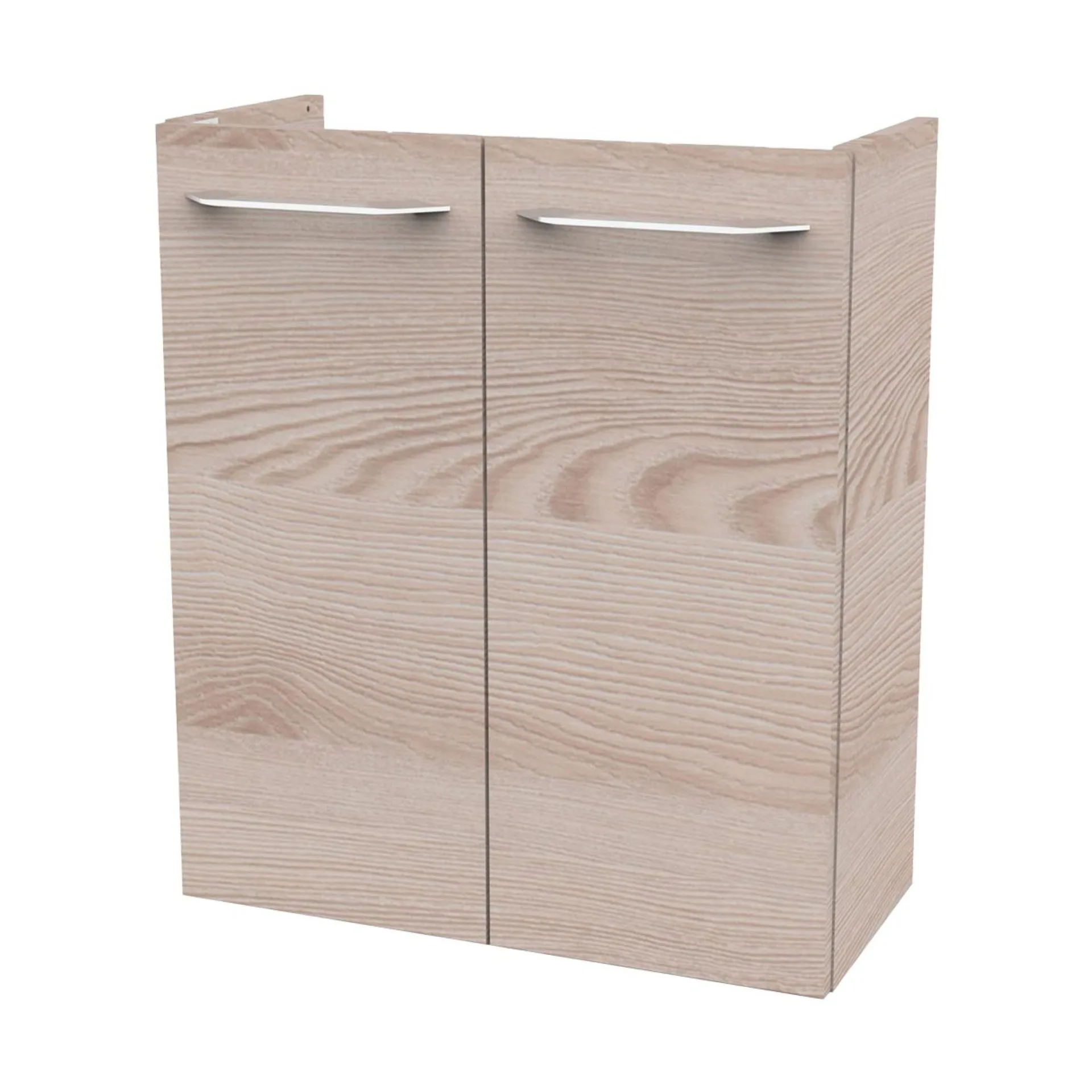 FACKELMANN SBC B.CLEVER Waschbeckenunterschrank Gäste WC 55 cm breit, Braun hell, 2 Türen