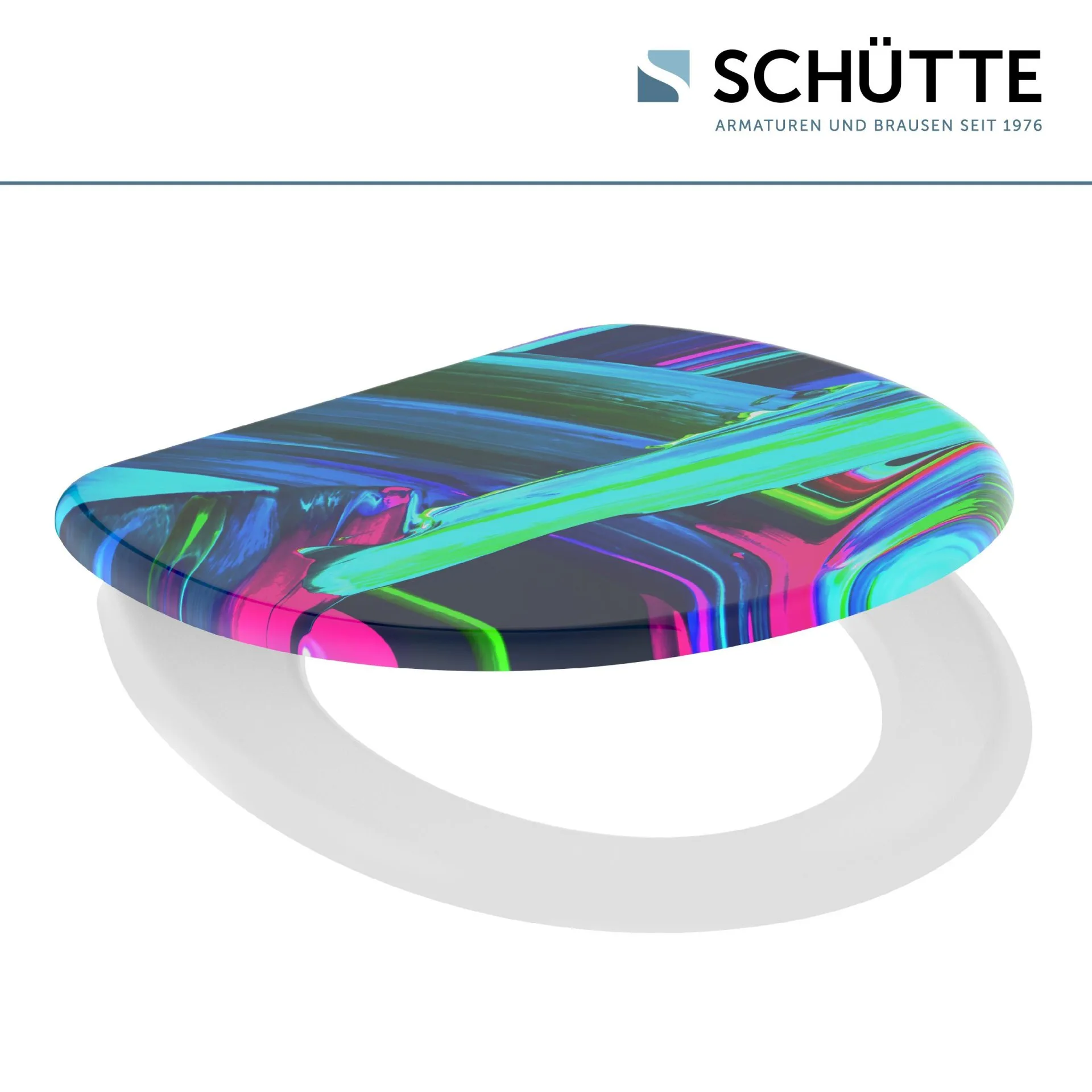 SCHÜTTE NEON PAINT WC-Sitz, Kunststoff, mit Absenkautomatik