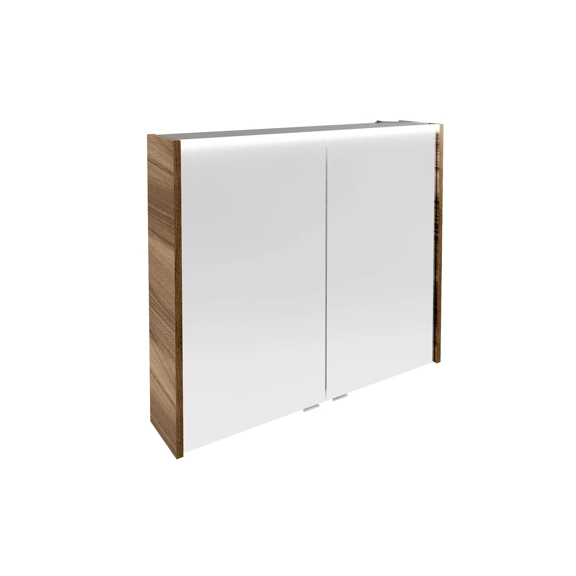 FACKELMANN VERONA LED Spiegelschrank 80 cm breit, Braun Dunkel