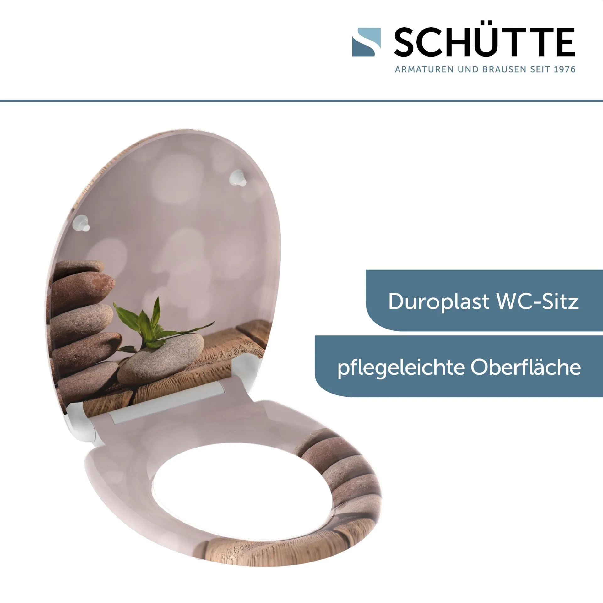 SCHÜTTE STONE PYRAMID WC-Sitz, Kunststoff, mit Absenkautomatik und Schnellverschluss