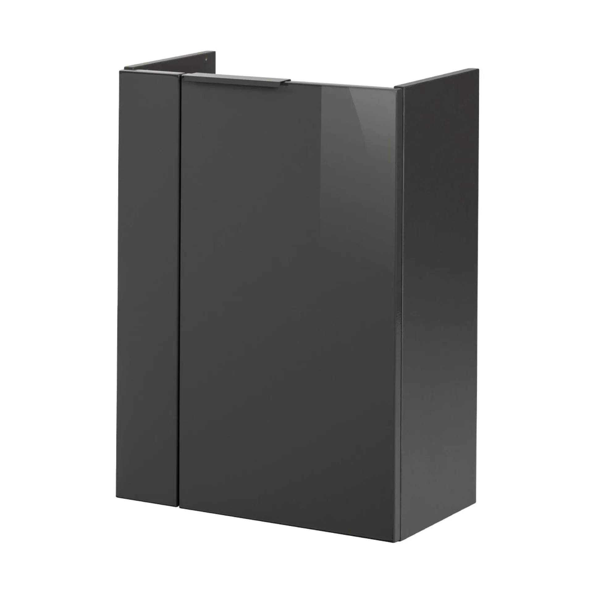 FACKELMANN SBC LUNA Waschbeckenunterschrank Gäste WC 45 cm breit, Anthrazit, Türanschlag rechts