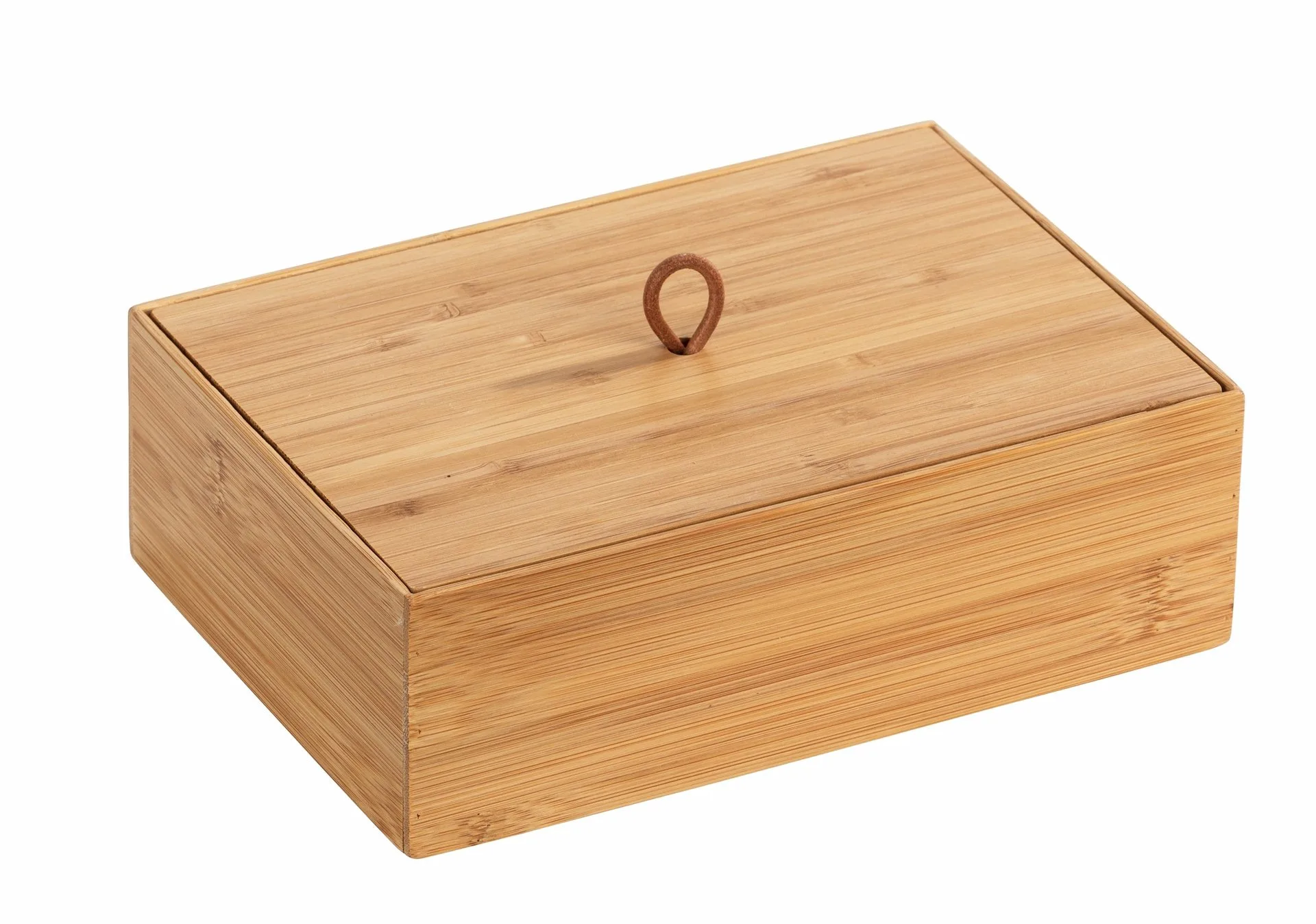 WENKO TERRA Aufbewahrungsbox 2er Set, Braun, Bambus, mit Deckel