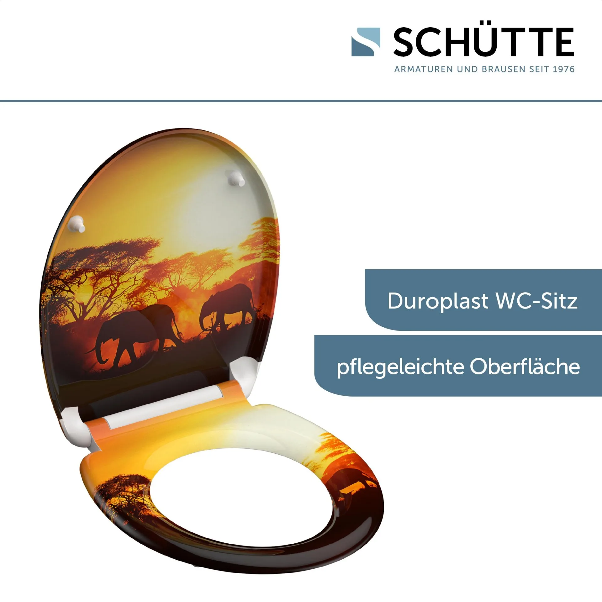 SCHÜTTE AFRICA WC-Sitz, Kunststoff, mit Absenkautomatik und Schnellverschluss