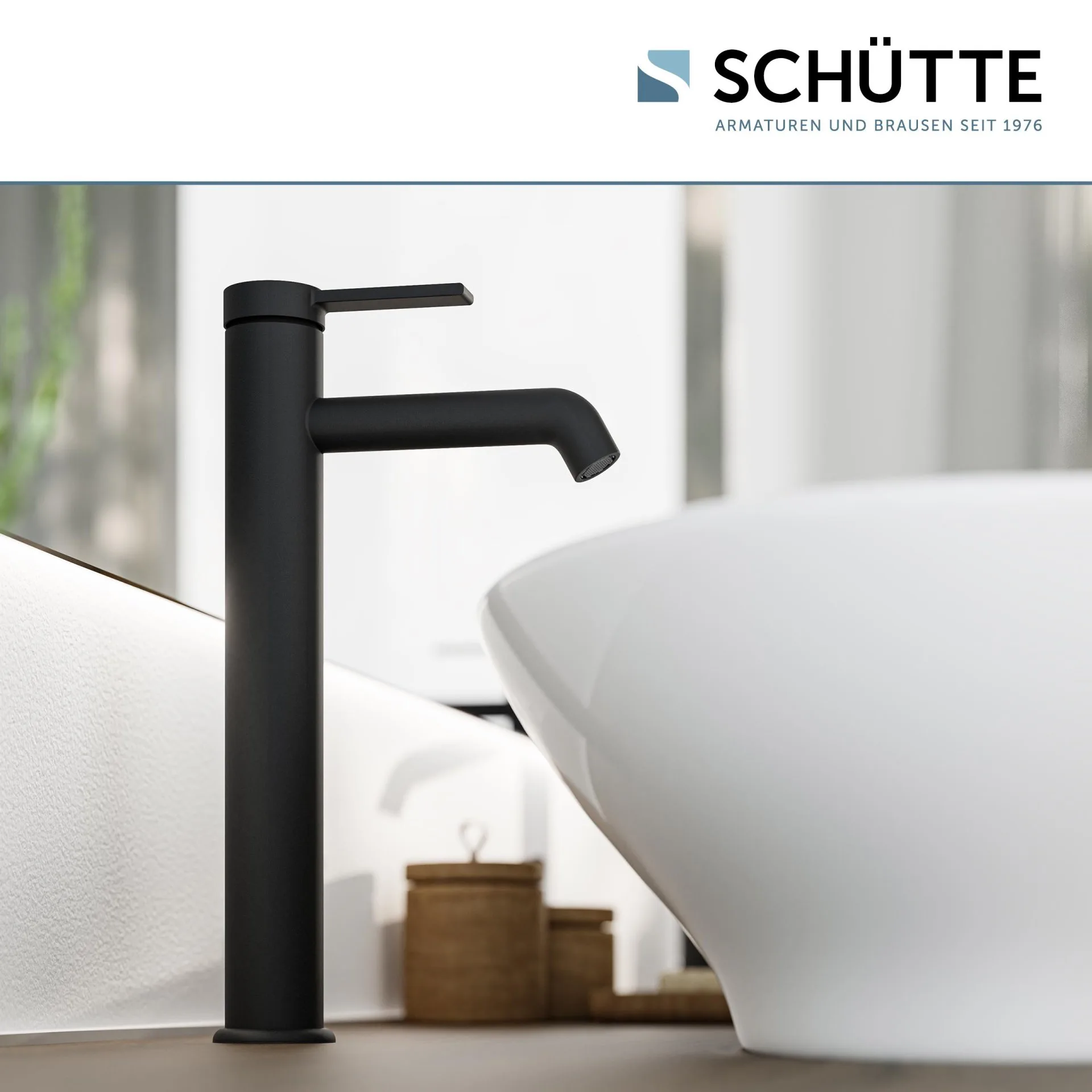 SCHÜTTE LOS ANGELES Waschtischarmatur, Schwarz matt, für Aufsatzwaschbecken