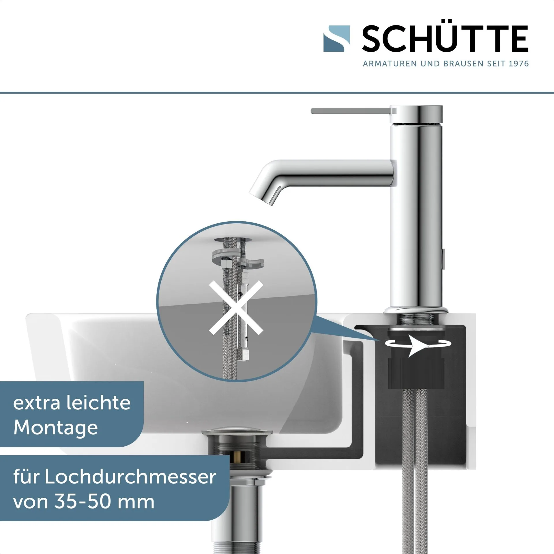 SCHÜTTE LOS ANGELES Waschtischarmatur, Chrom