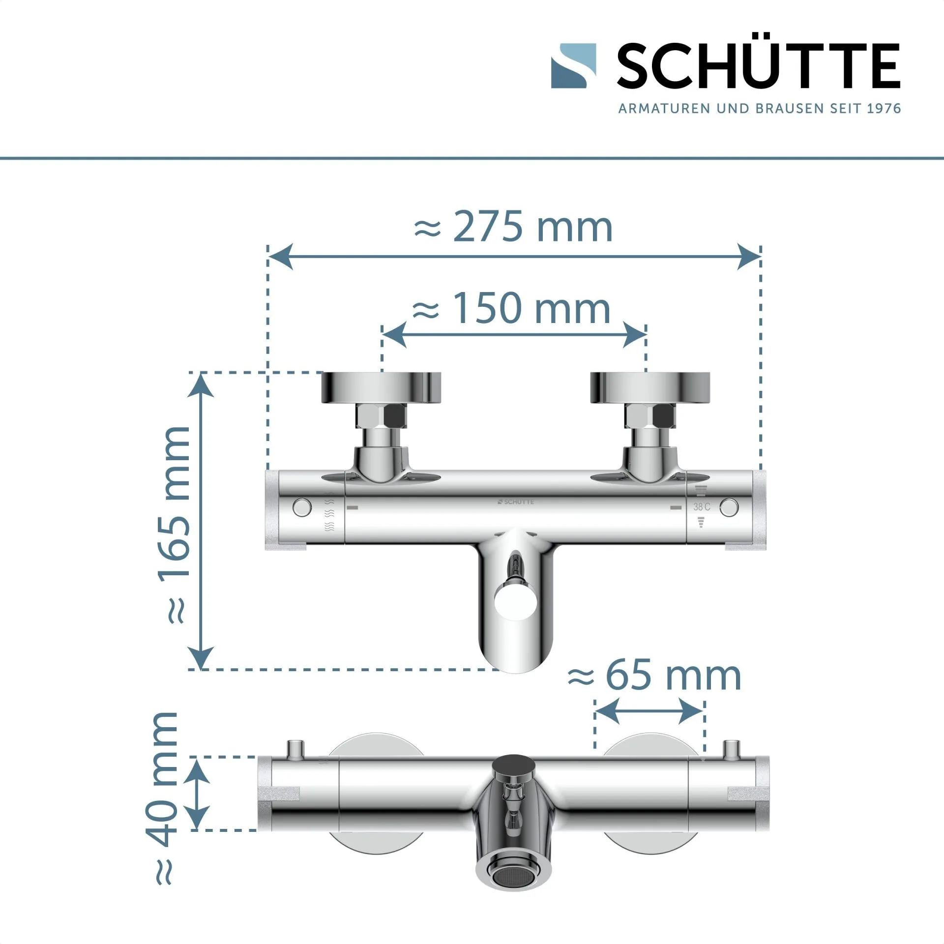 SCHÜTTE LONDON Badewannenthermostat, Chrom