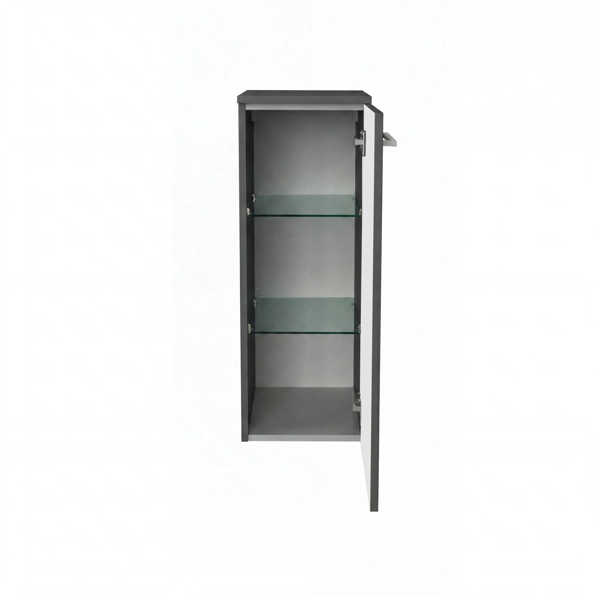 FACKELMANN B.ROUND Midischrank 30 cm breit, Anthrazit, Türanschlag rechts