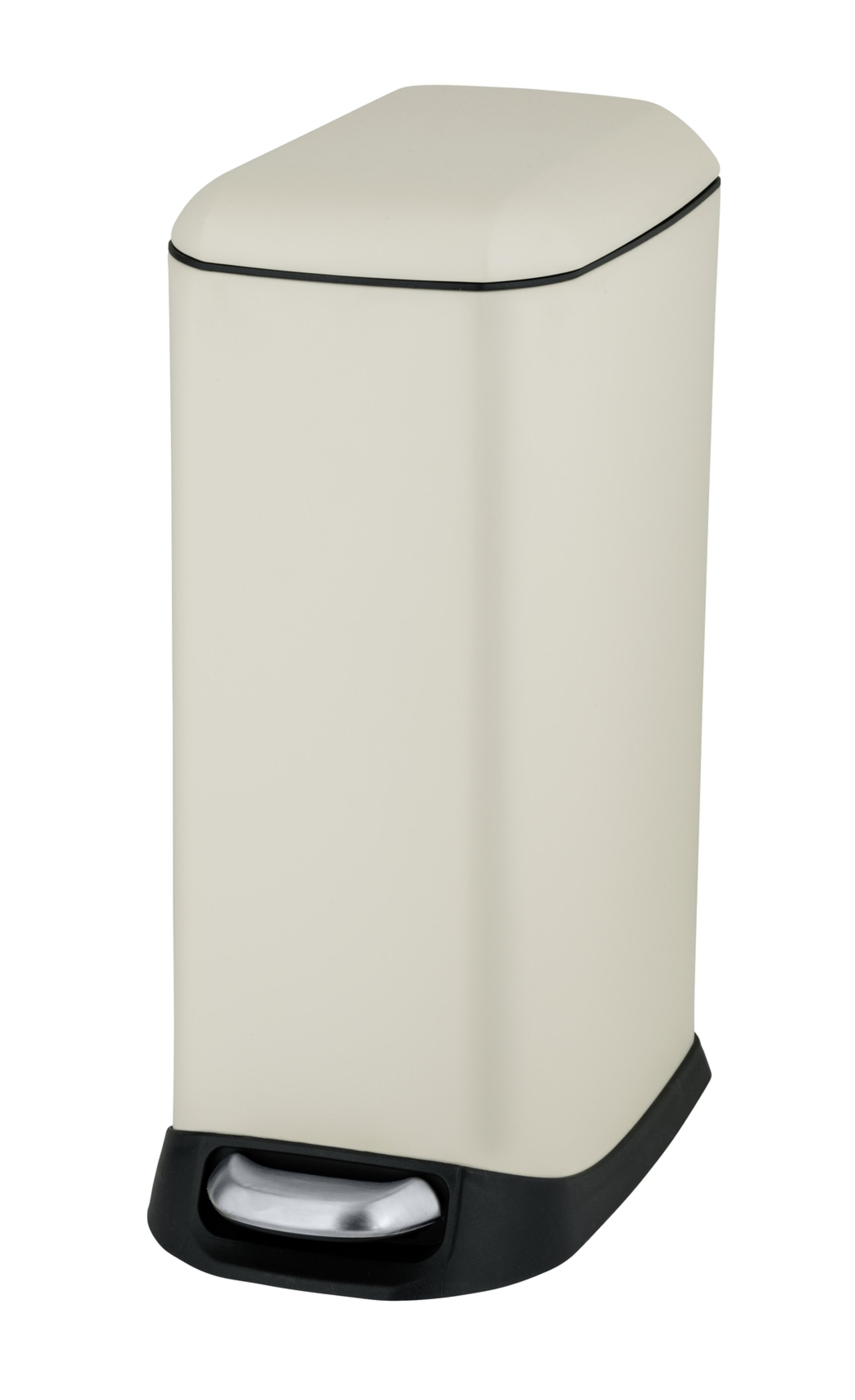 WENKO DESIGN Mülleimer 12 Liter, Beige, mit Absenkautomatik