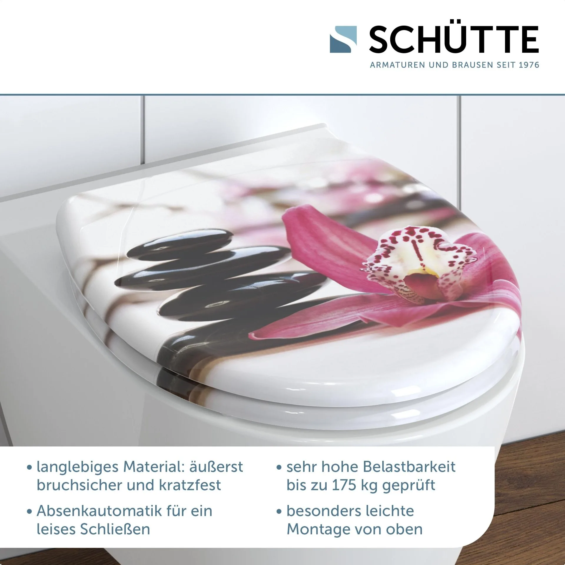 SCHÜTTE WELLYNESS WC-Sitz, Kunststoff, mit Absenkautomatik und Schnellverschluss