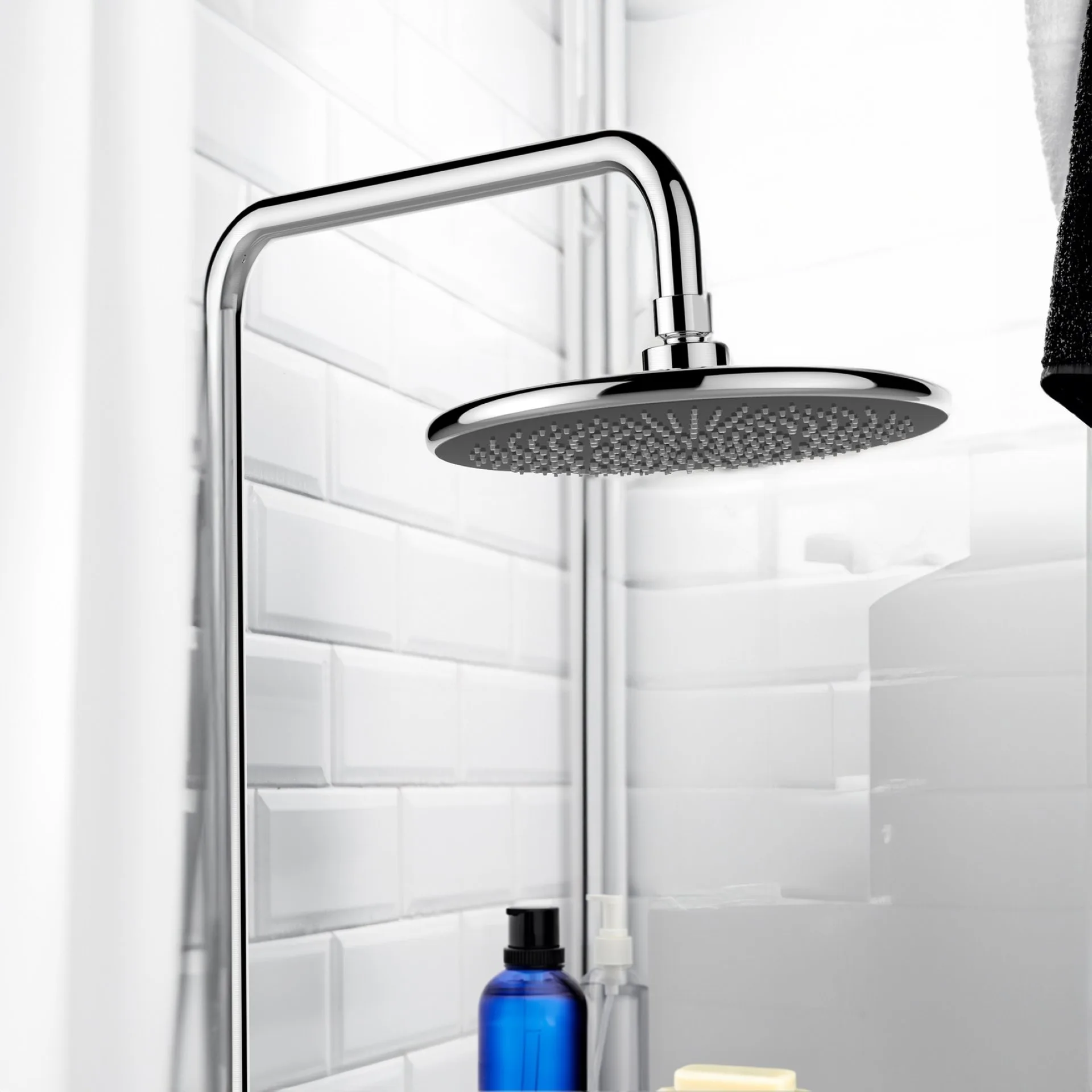 WENKO Duschkopf Regendusche Ø 22,5 cm, Chrom, mit Wassersparsystem, Edelstahl rostfrei