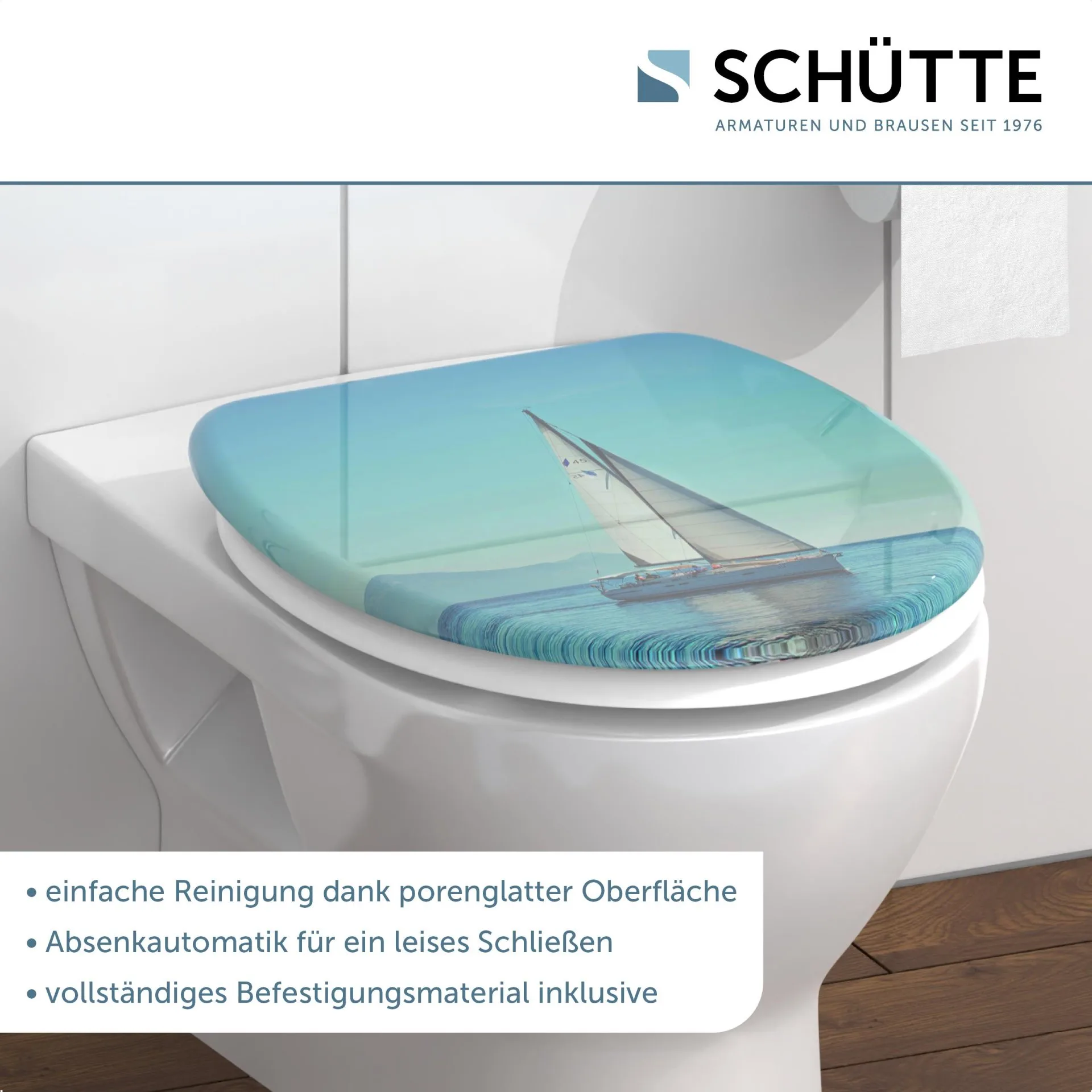 SCHÜTTE SAILING WC-Sitz, Kunststoff, mit Absenkautomatik