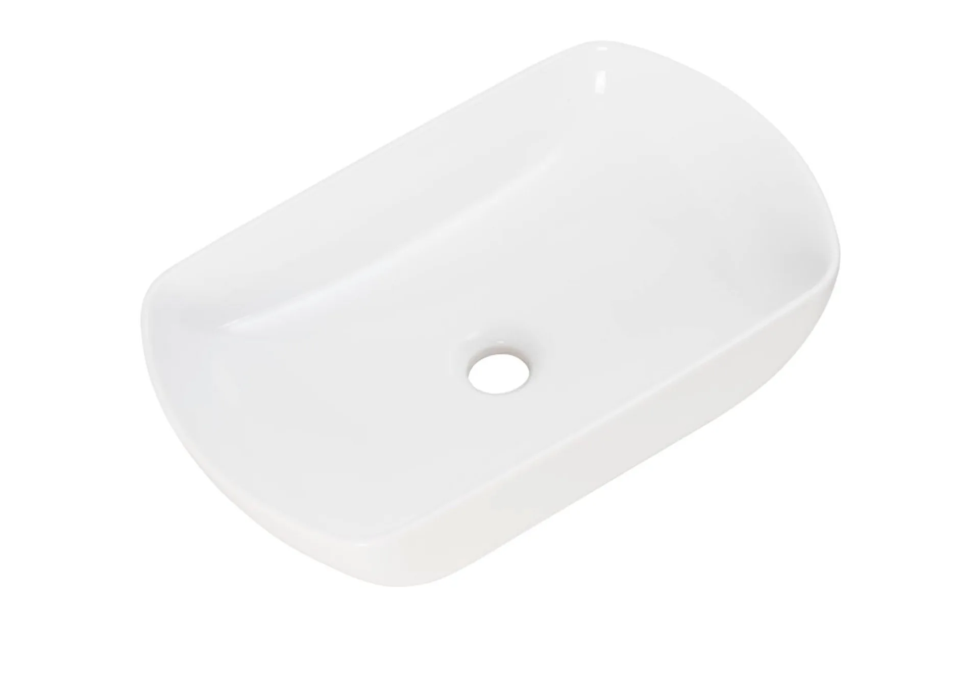 FACKELMANN NEW YORK Aufsatzwaschbecken 50 cm breit, Weiß, Keramik