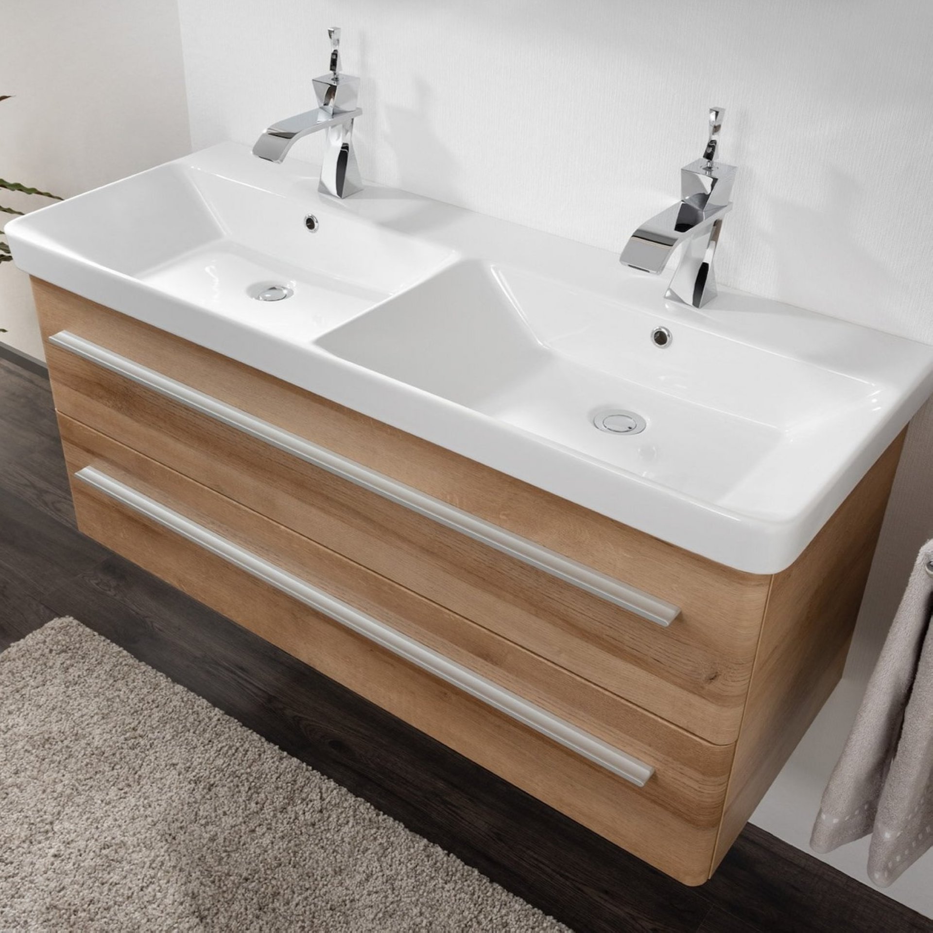 Lanzet K8 Keramik Doppel Waschbecken 120 cm