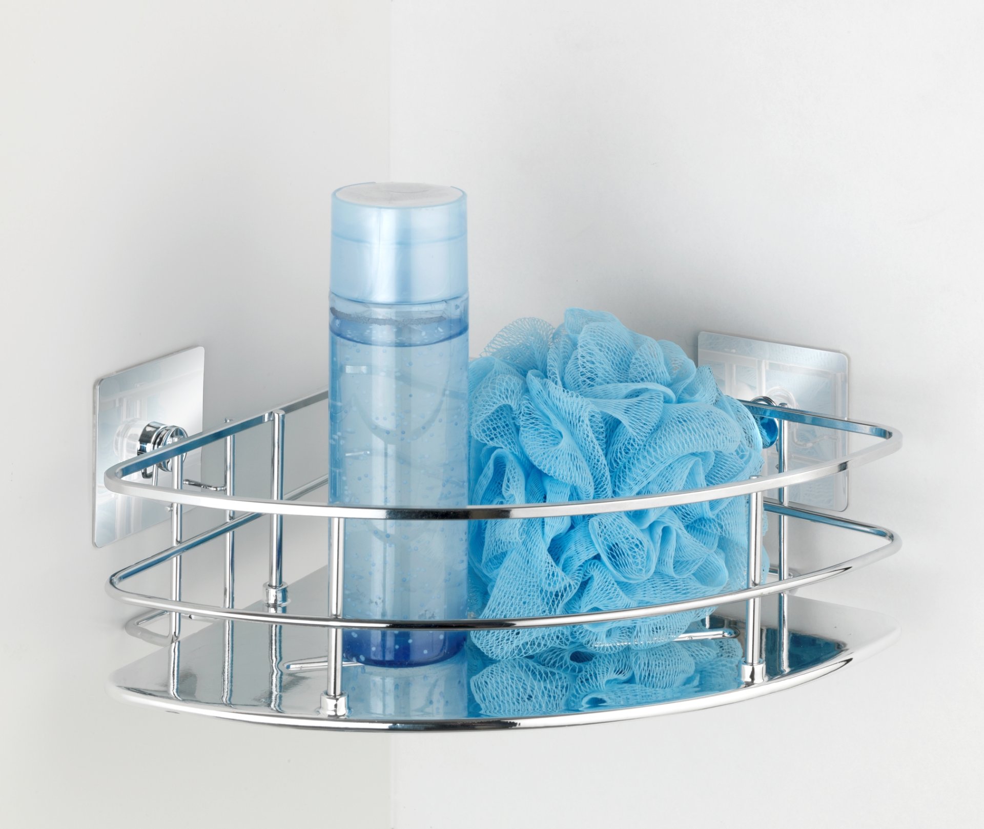 WENKO QUADRO Dusch Eckablage, rostfrei, Befestigen ohne bohren, Turbo-Loc®