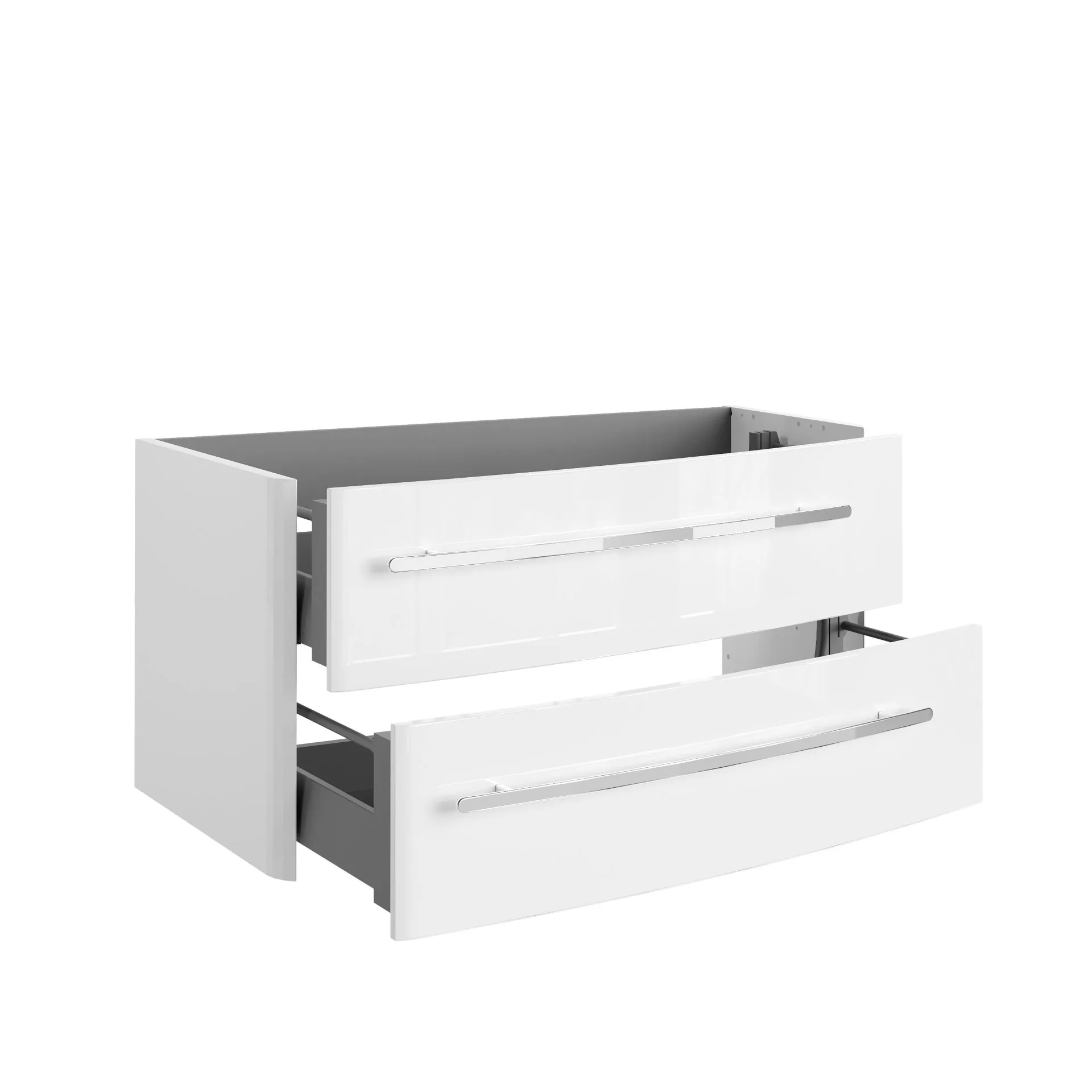 LANZET CLASSICO Waschbecken mit Unterschrank 100 cm breit, Weiß, Waschbecken Gussmarmor Grau