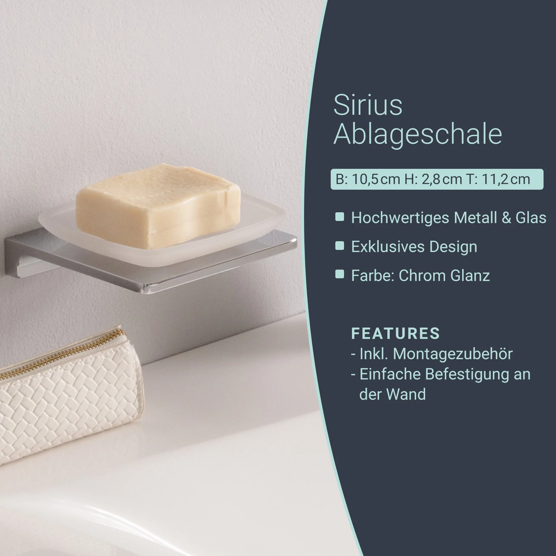 BadeDu SIRIUS Ablageschale Chrom