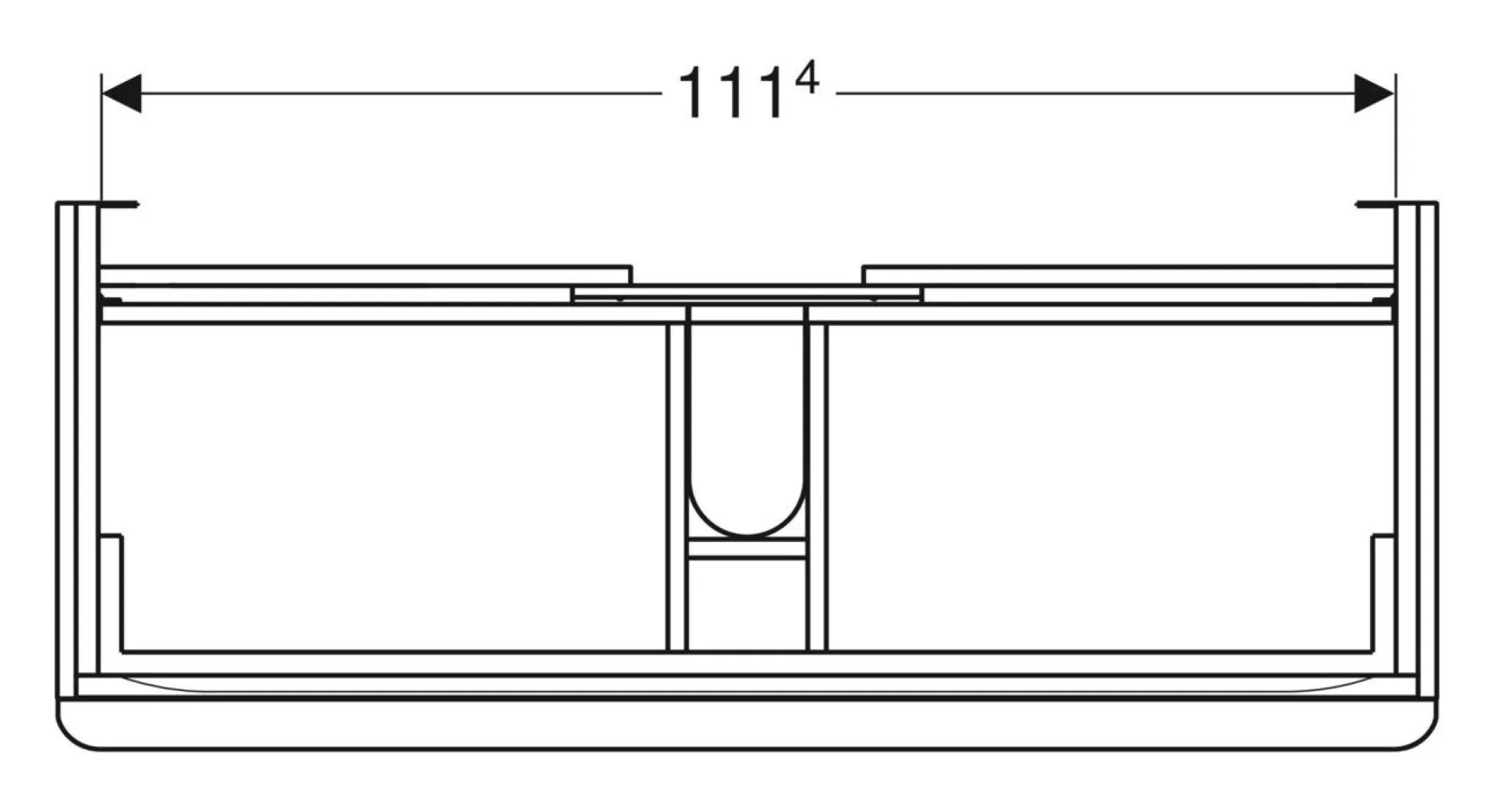 GEBERIT SMYLE SQUARE Waschbeckenunterschrank 118,4 cm breit, Anthrazit