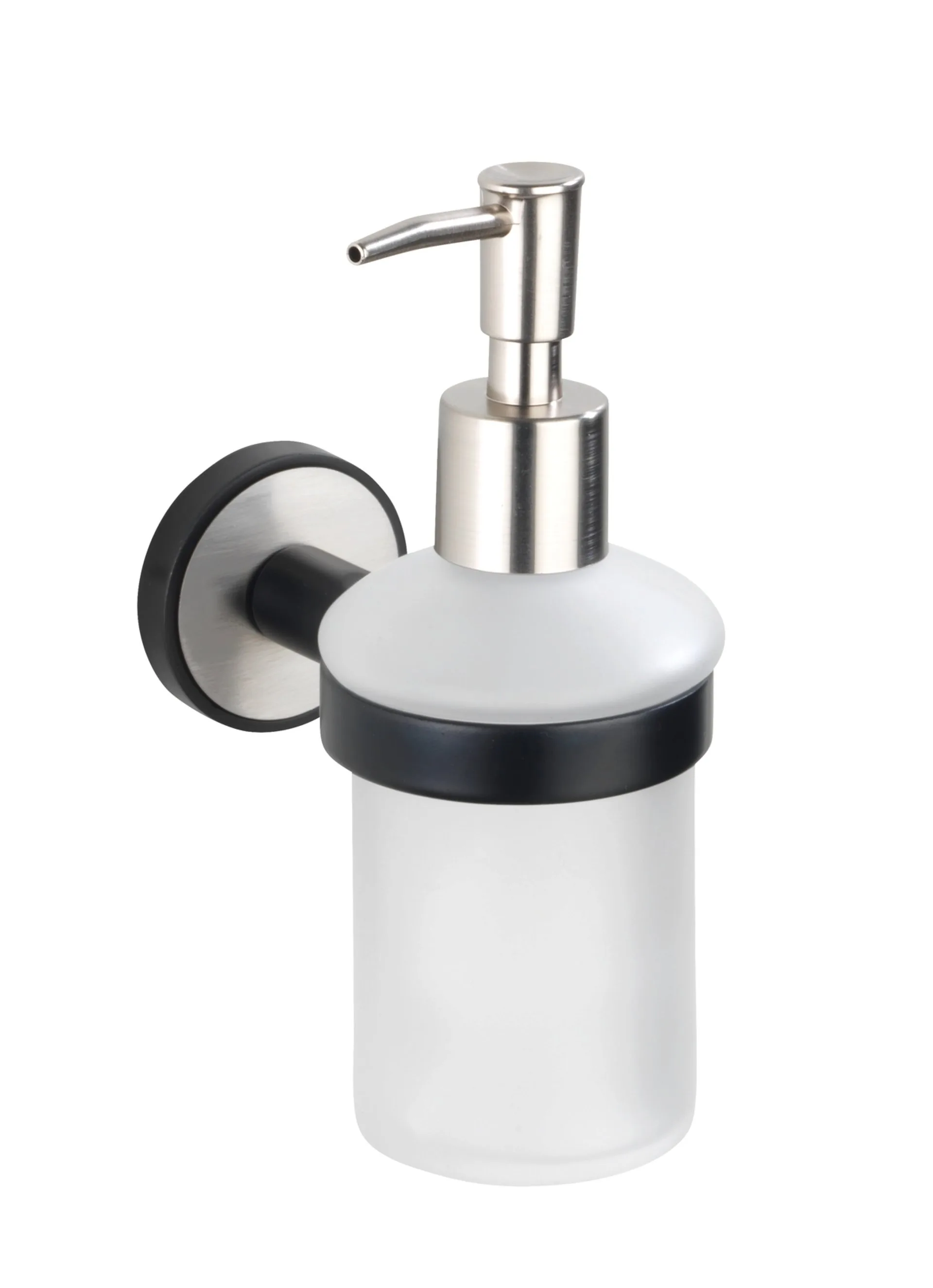 WENKO UDINE Seifenspender 200 ml, Schwarz/Silber, Edelstahl rostfrei, UV-Loc