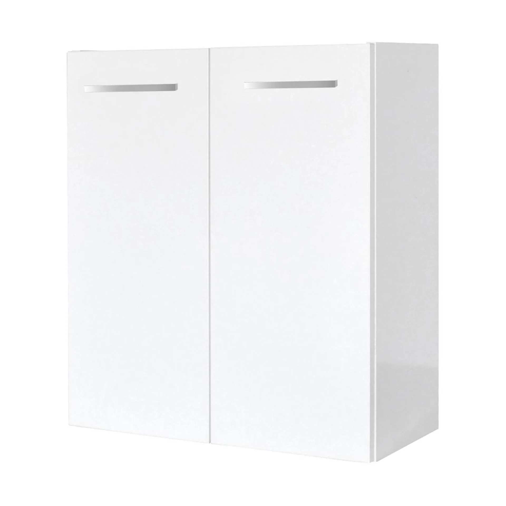 FACKELMANN SBC SCENO Waschbeckenunterschrank Gäste WC 55 cm breit, Weiß, 2 Türen