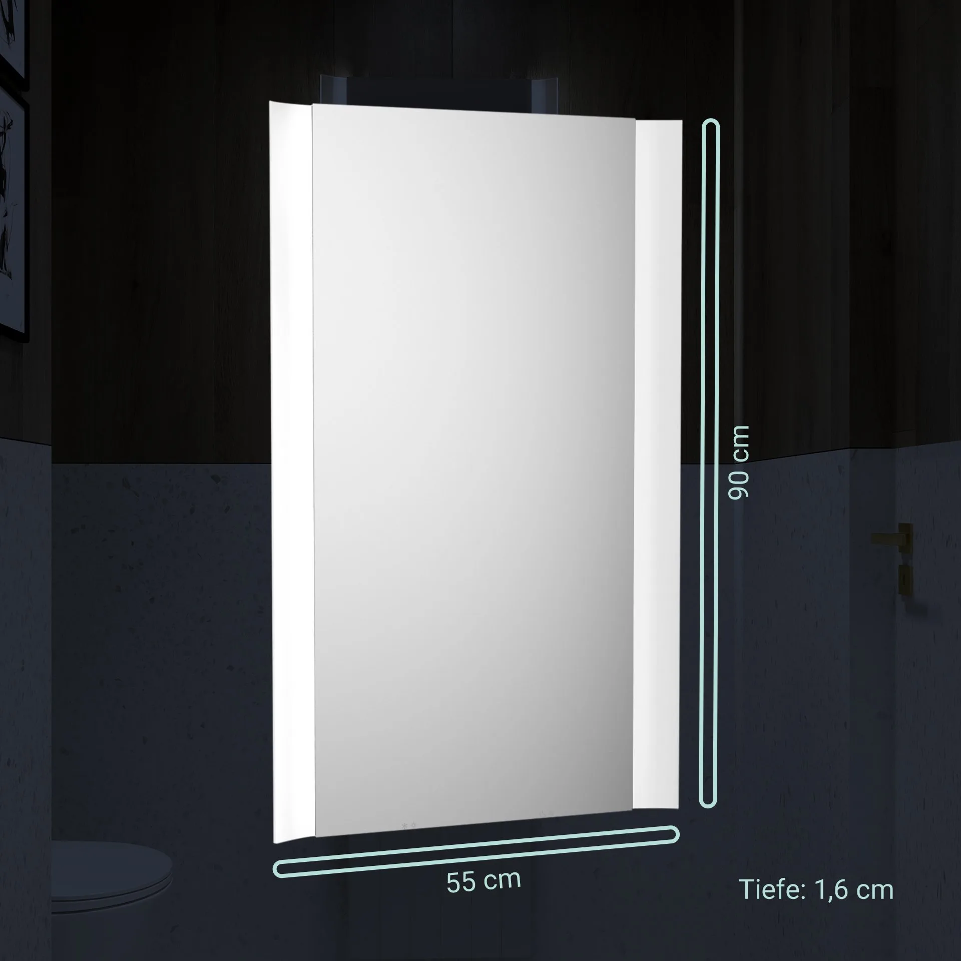 BADEDU IMPERO LED Spiegel 55 cm breit