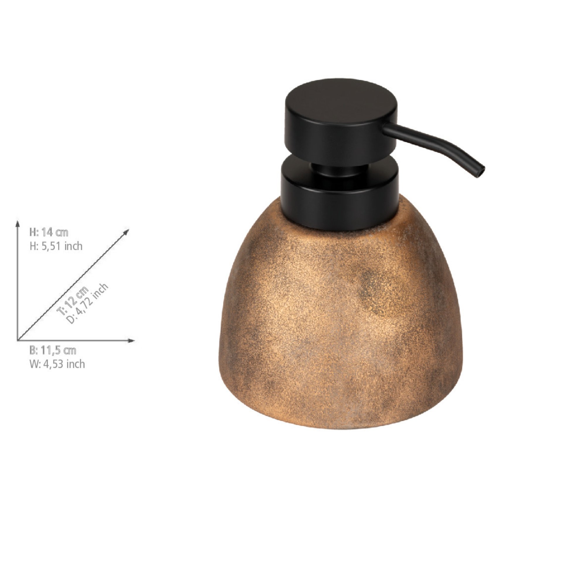 WENKO TREMEA Accessoire Set, Gold, Zahnputzbecher, Seifenspender, Keramik