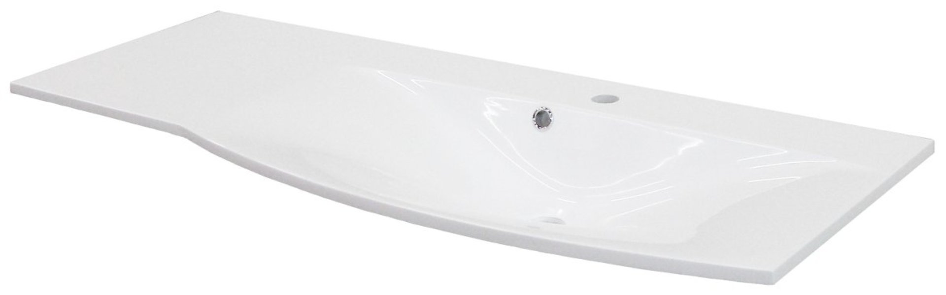 Fackelmann LUGANO Waschbecken 115 cm aus Gussmarmor, Ablage links