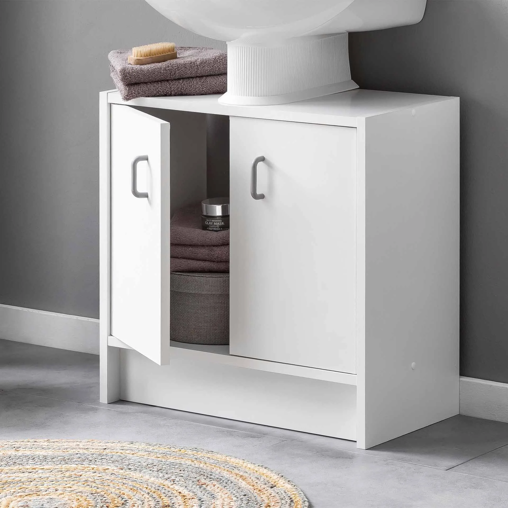 BadeDu DORE Waschbeckenunterschrank 54 cm breit, Weiß