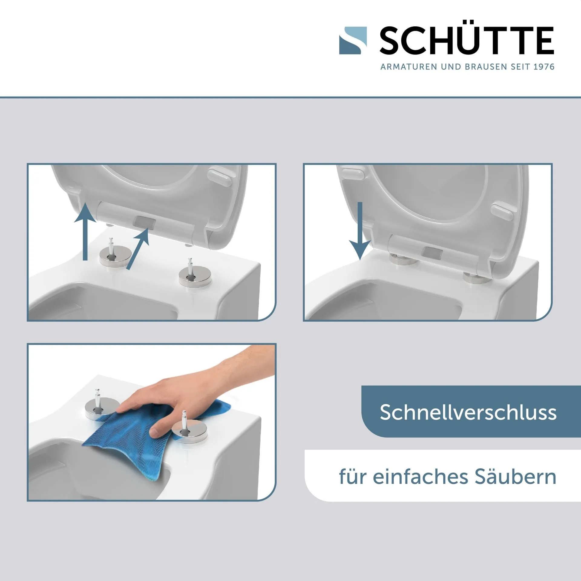 SCHÜTTE LED WC-Sitz, Weiß, Kunststoff, mit Absenkautomatik und Schnellverschluss