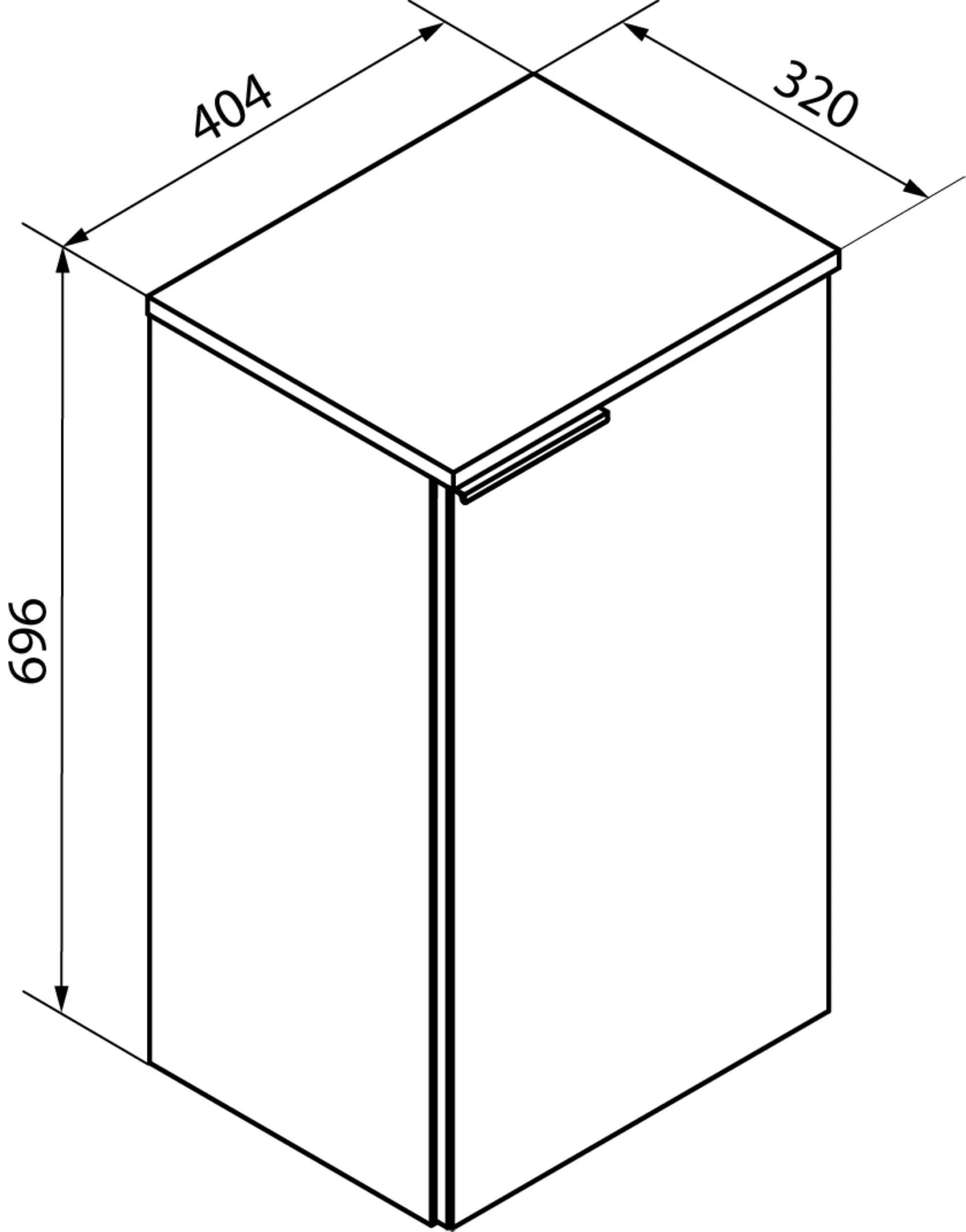 FACKELMANN KARA Unterschrank 41 cm breit, Weiß/Anthrazit, Türanschlag rechts