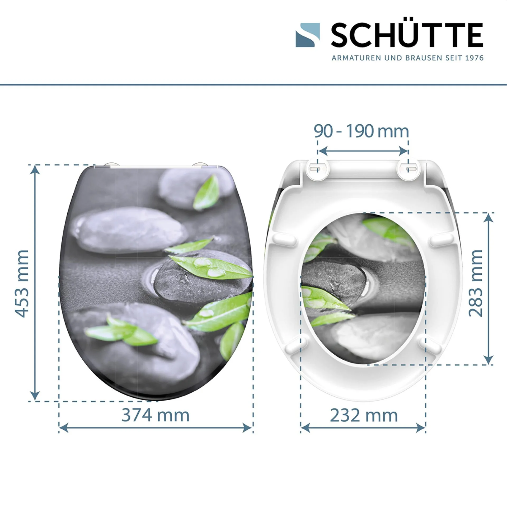 Schütte STONE WC-Sitz, mit Absenkautomatik und Schnellverschluss, Duroplast