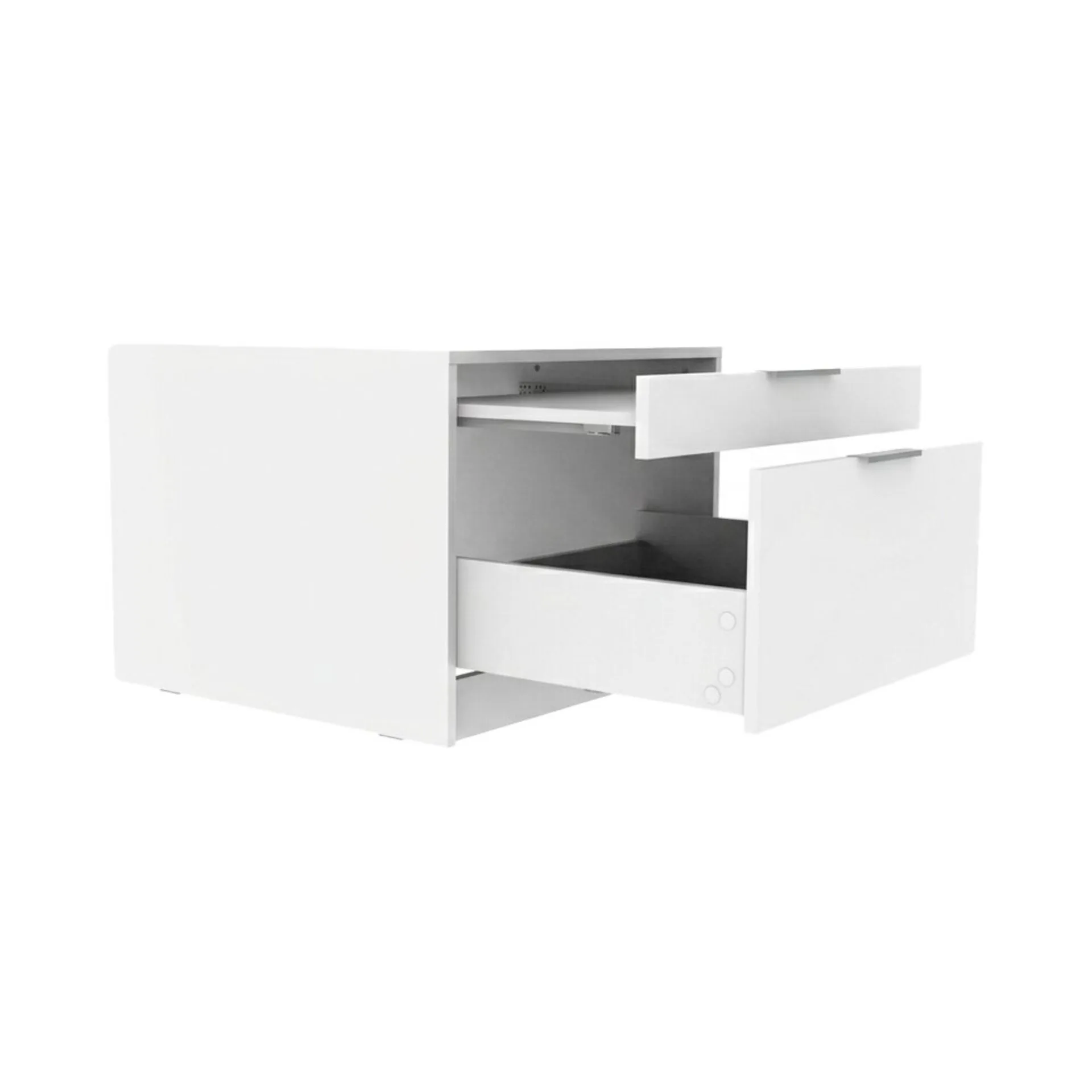 FACKELMANN Waschturm Set 2-teilig 65 cm breit, Weiß, Trockner-/Waschmaschinenaufsatz + Unterbauschrank, mit verstellbaren Füßen