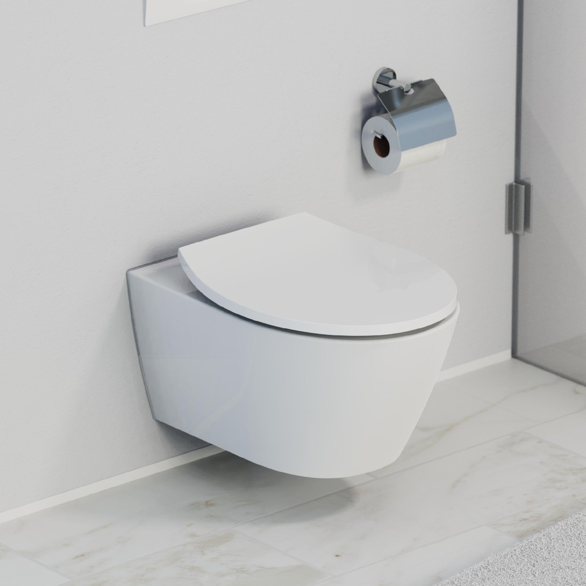 SCHÜTTE LED WC-Sitz, Weiß, Kunststoff, mit Absenkautomatik und Schnellverschluss