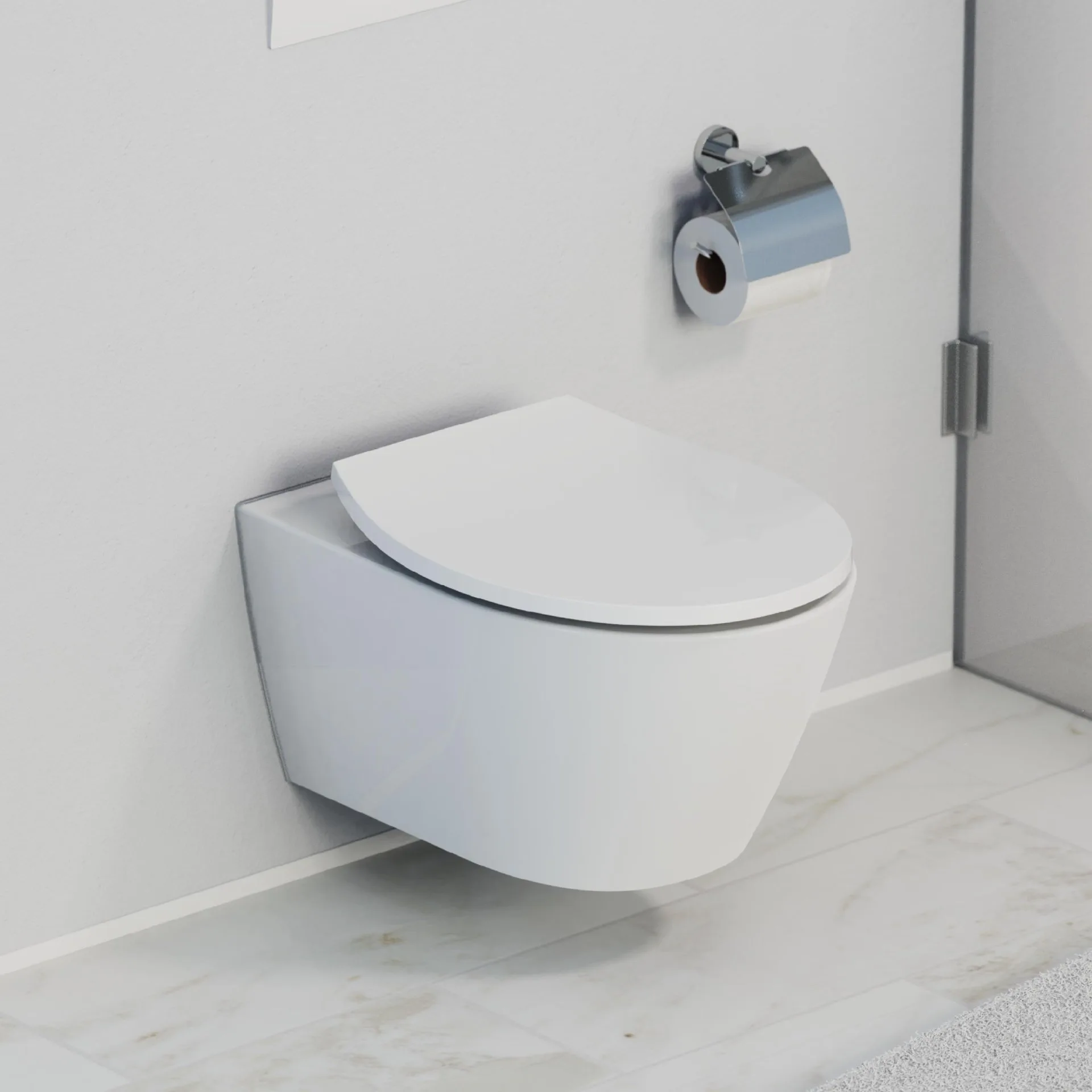 SCHÜTTE LED WC-Sitz, Weiß, Kunststoff, mit Absenkautomatik und Schnellverschluss