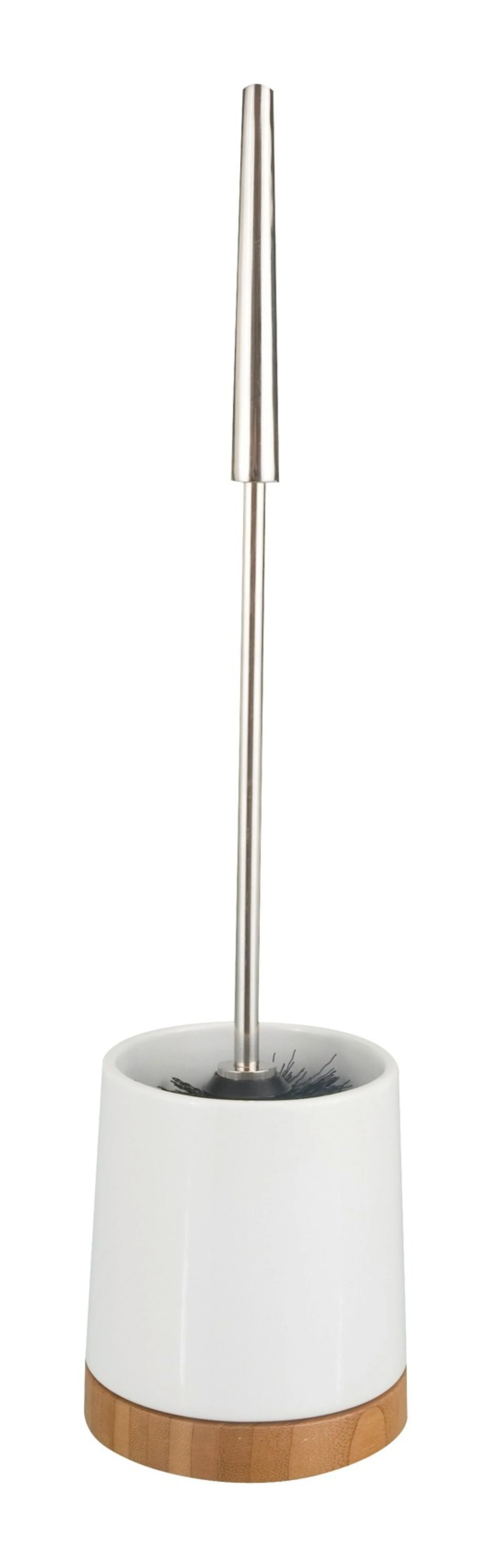 WENKO BAMBOO WC-Garnitur, Weiß/Braun, Keramik