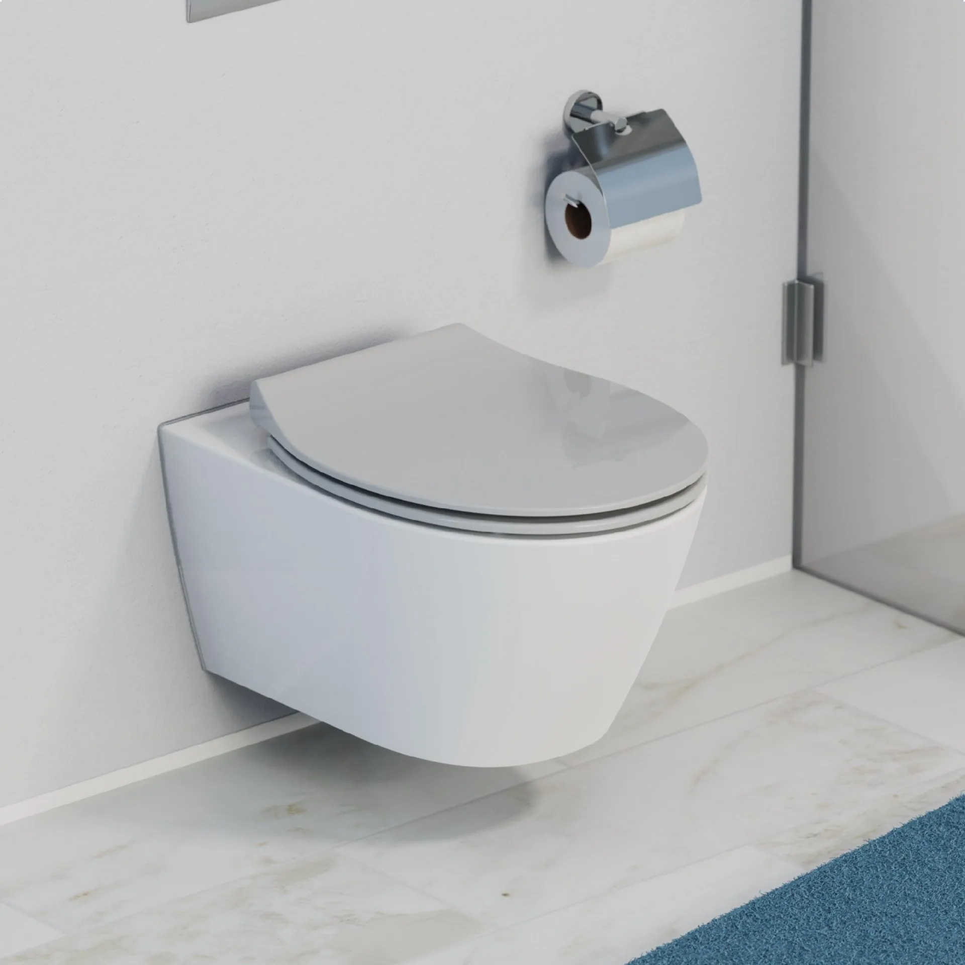 SCHÜTTE SLIM GREY WC-Sitz, Kunststoff, mit Absenkautomatik und Schnellverschluss