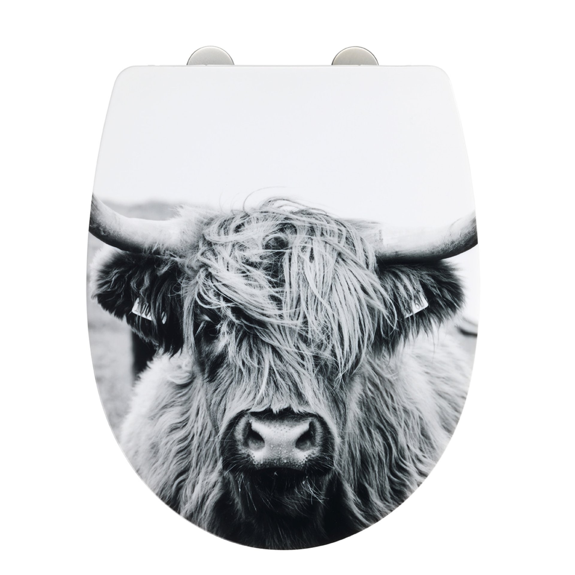 WENKO YAK WC-Sitz, Weiß/Grau, Hochglanz, 350 kg Tragkraft, mit Absenkautomatik