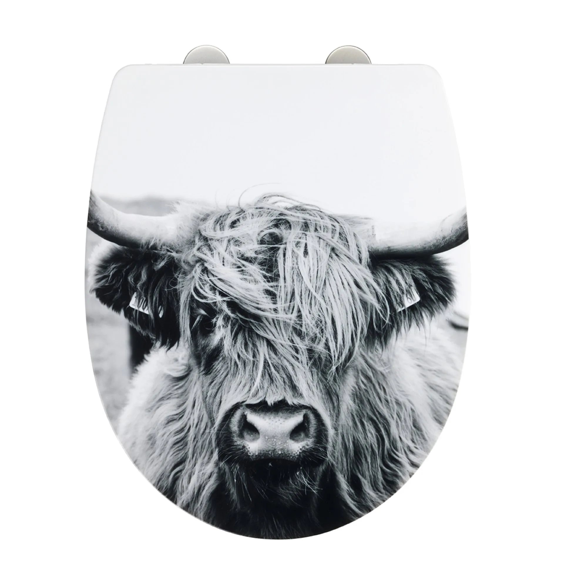 WENKO YAK WC-Sitz, Weiß/Grau, Hochglanz, 350 kg Tragkraft, mit Absenkautomatik
