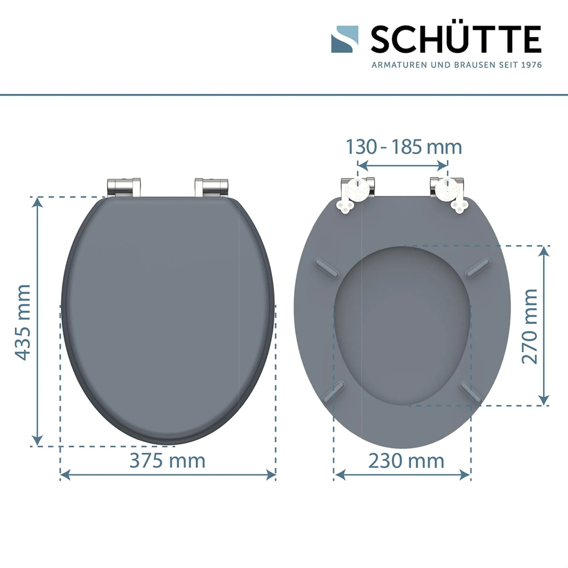 Schütte SPIRIT GREY WC-Sitz, mit Absenkautomatik