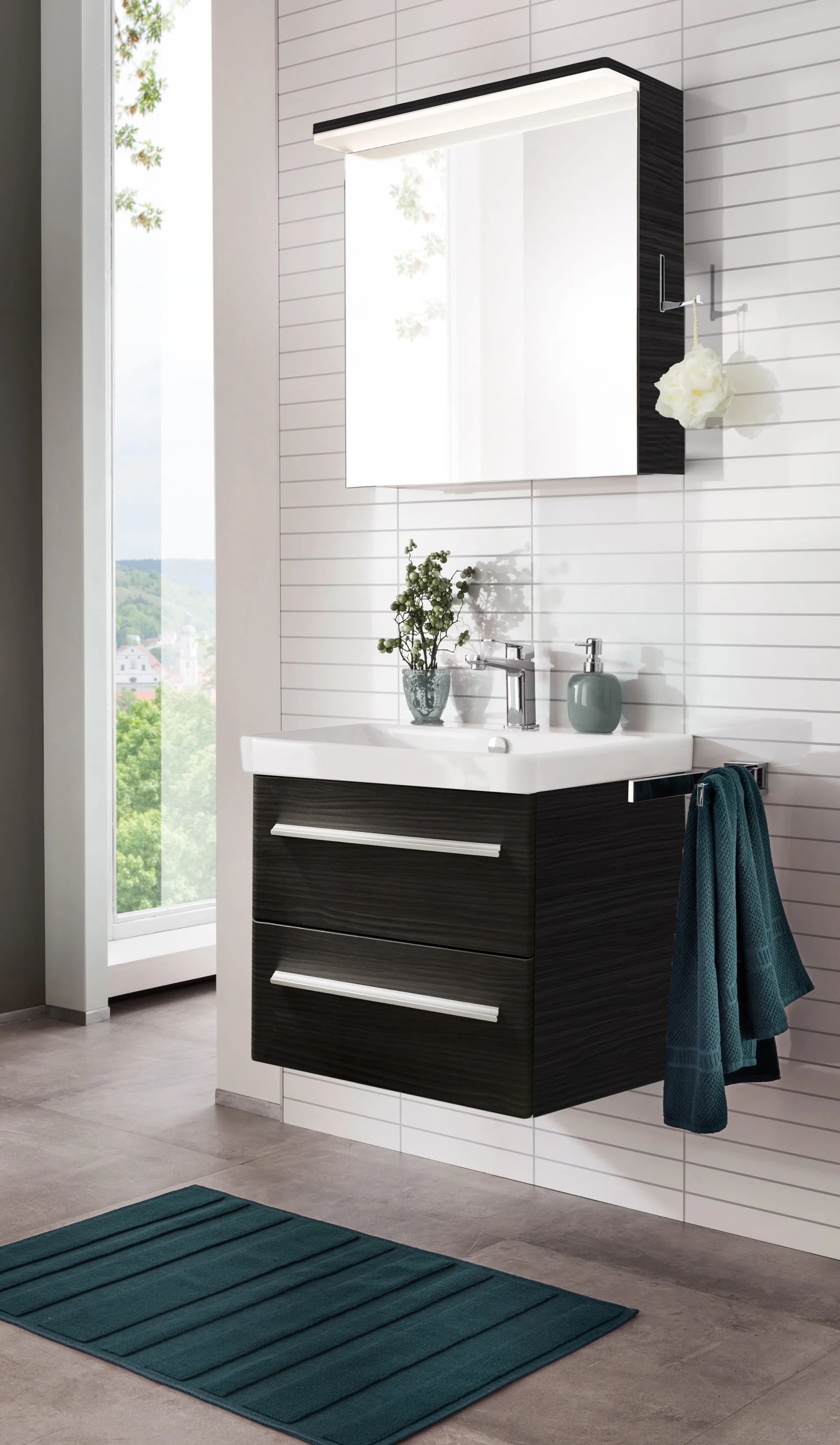 Lanzet K8 Waschtischunterschrank 56 cm Schwarz