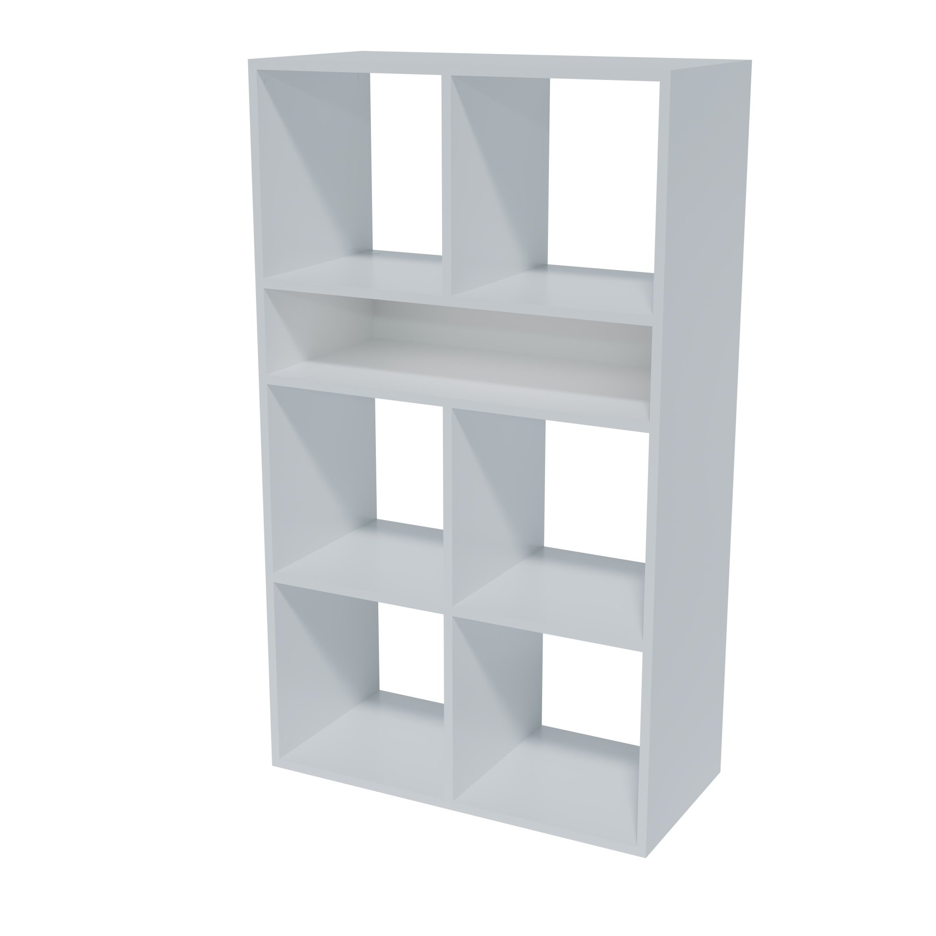 BADEDU WARD Regal 72 cm breit, Weiß, 7 Fächer