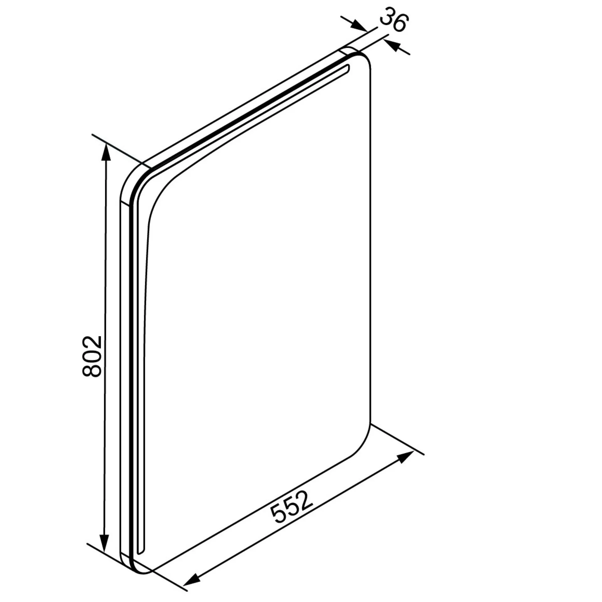 LANZET K8 Spiegelelement 55,5 cm