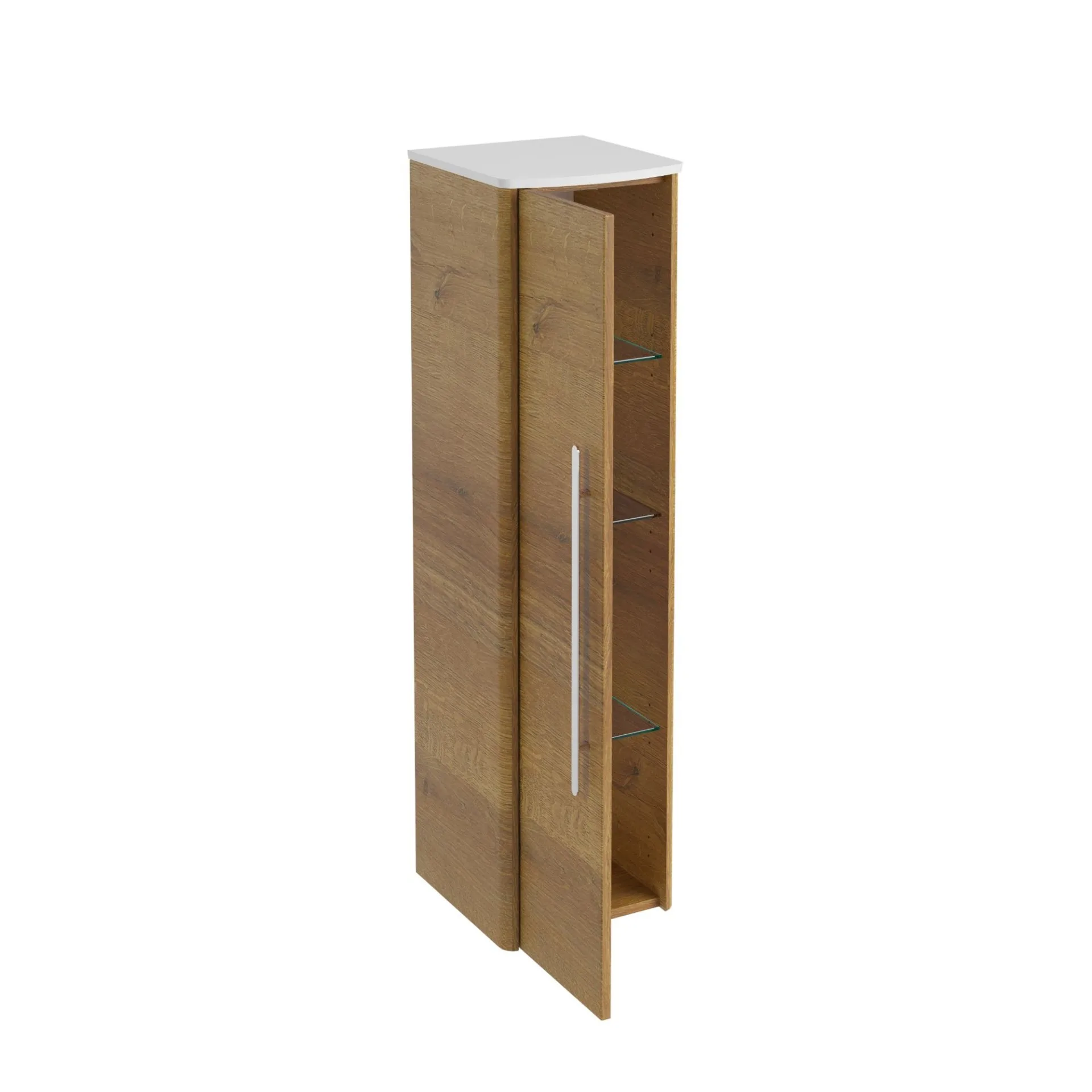 Lanzet CLASSICO Midischrank, Hellbraun/Weiß, links