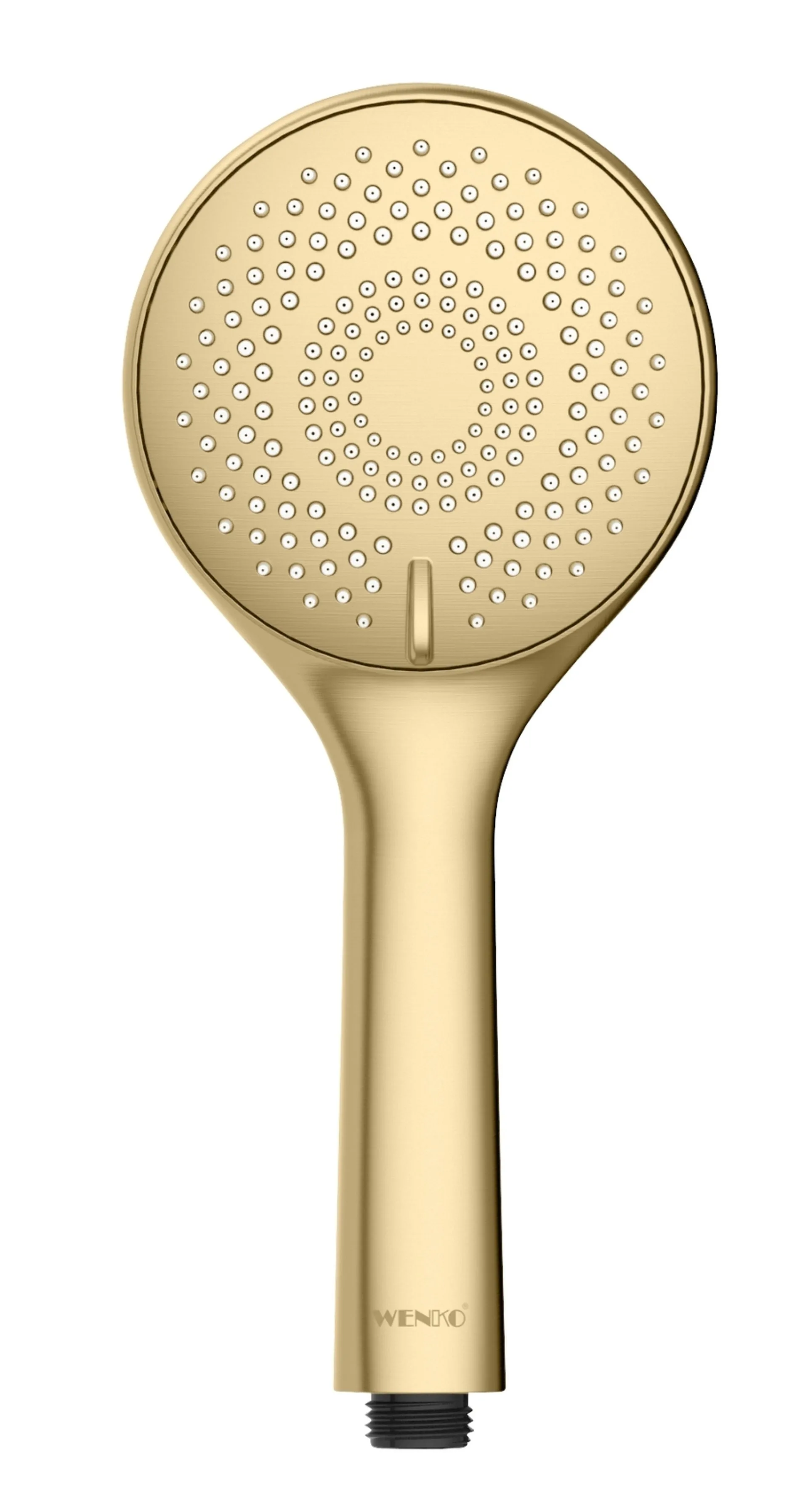 WENKO Duschkopf Ø 11 cm, Gold, mit Wassersparsystem, 3 verschiedene Wasserstrahlarten